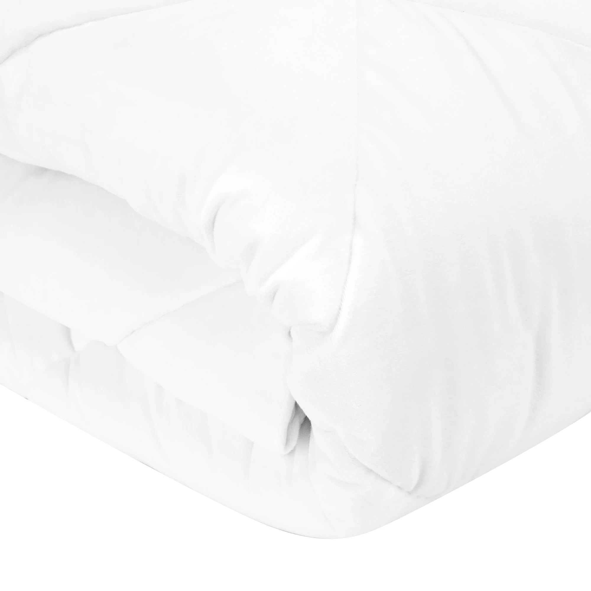 3 Reversible Plush Mattress Topper - Double Bed, White, 3 of 7