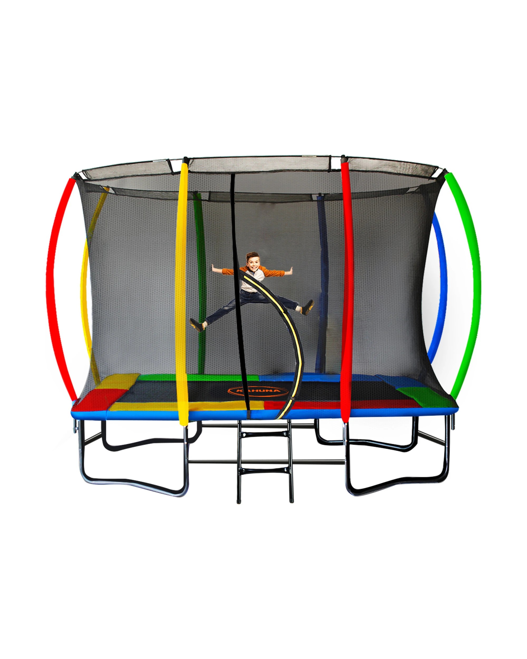 3 Kahuna 8 ft x 11 ft Rectangular Trampoline Rainbow Outdoor, 3 of 10