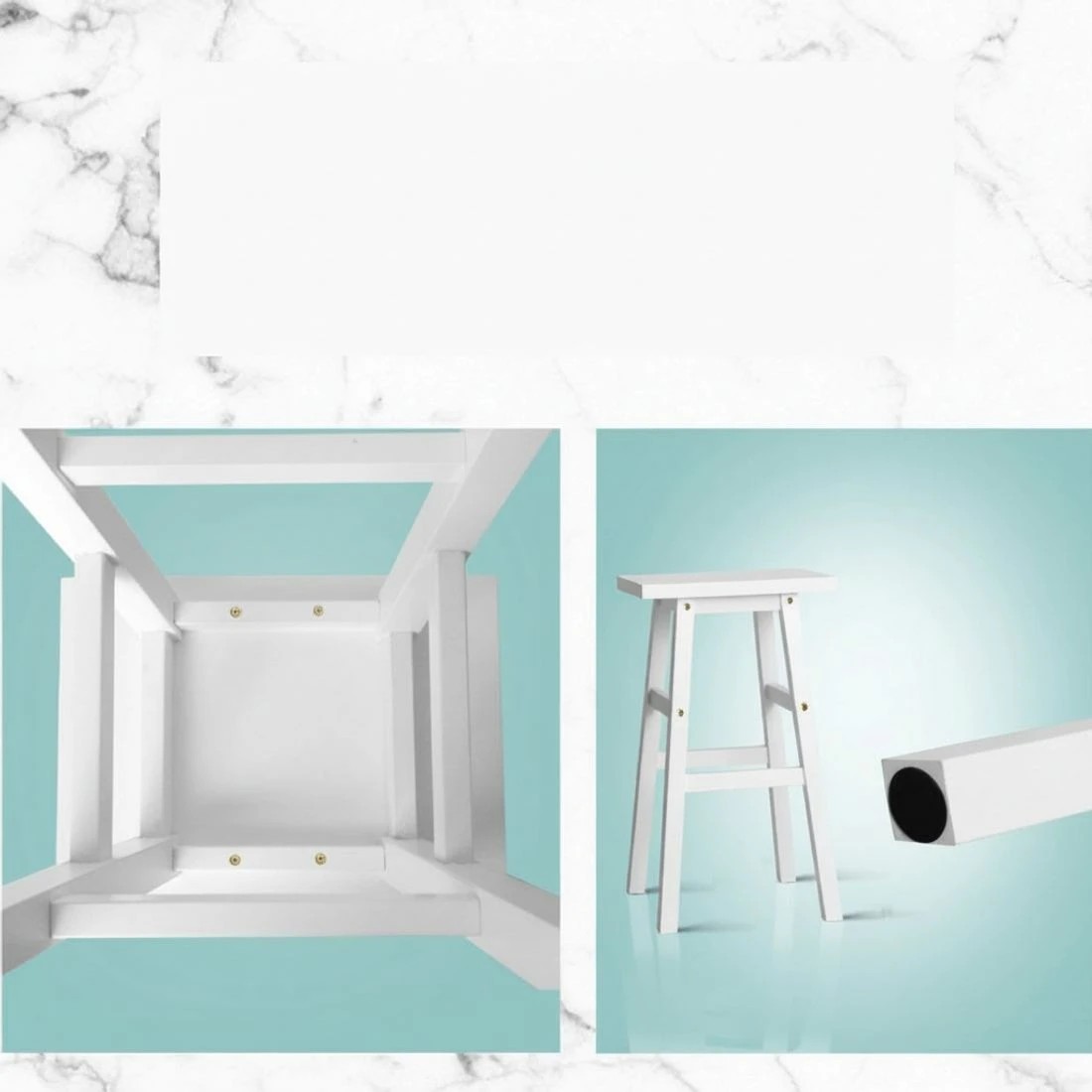 6 Artiss 2x Bar Stools Kitchen Chairs - White, 6 of 8