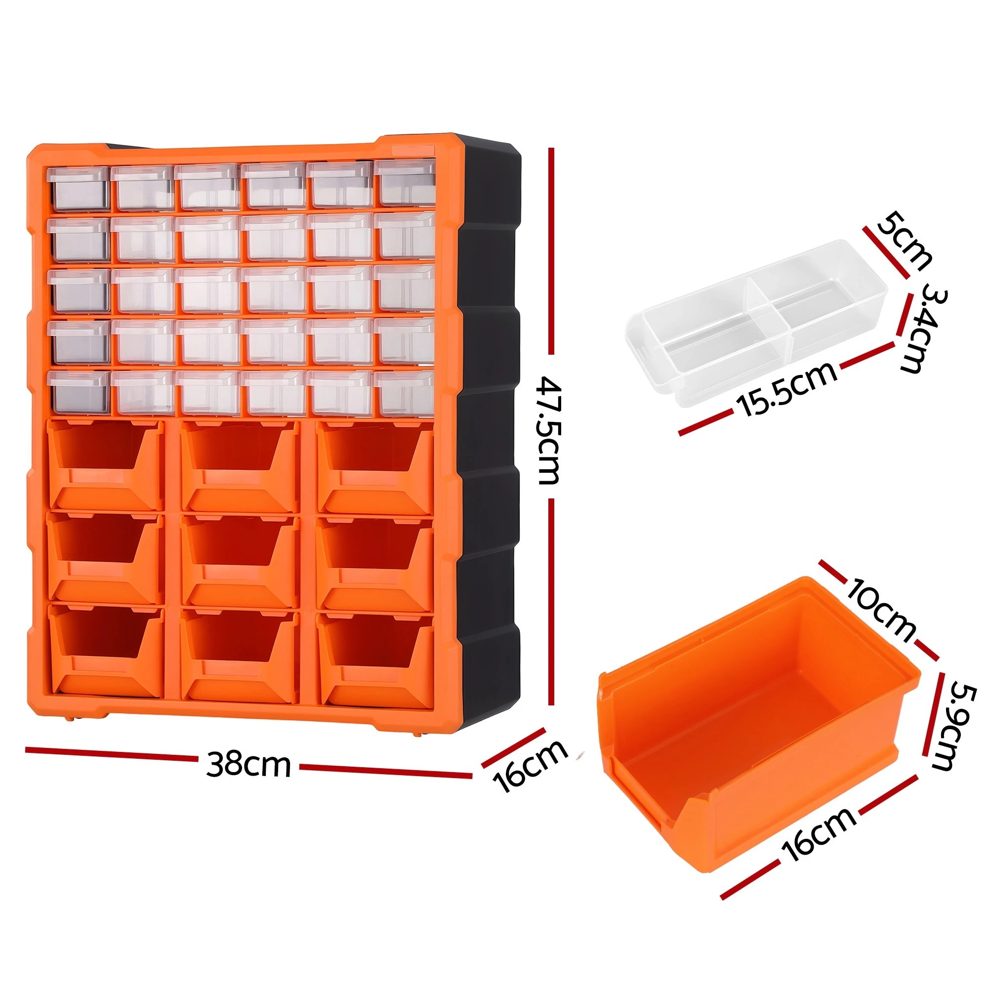 2 Giantz Tool Organizer 39-Drawer Hardware Cabinet Screw Storage Box Anti-Drop - Multi, 2 of 9