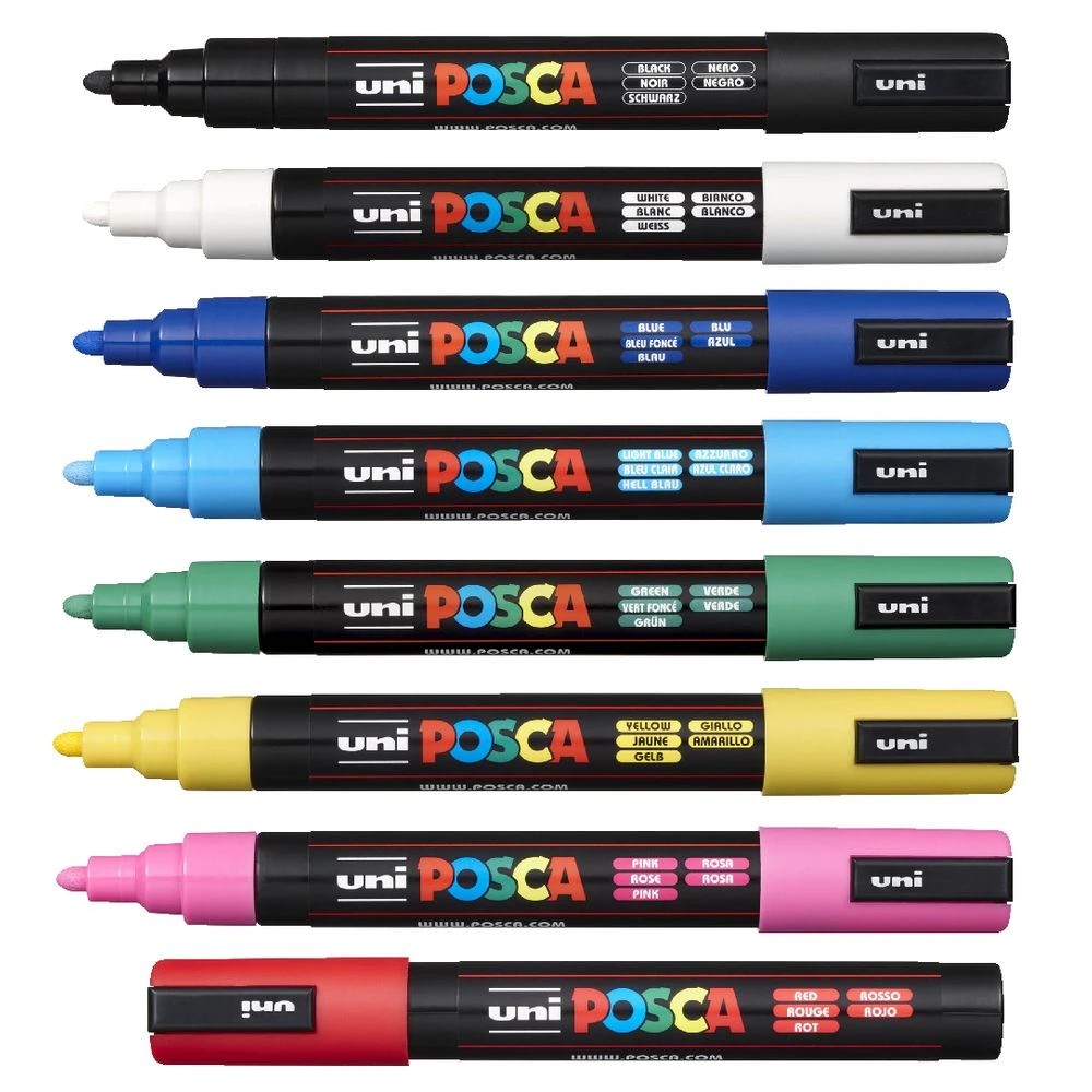 8 POSCA PC 5M Paint Marker Assorted 8 Pack, 8 of 10