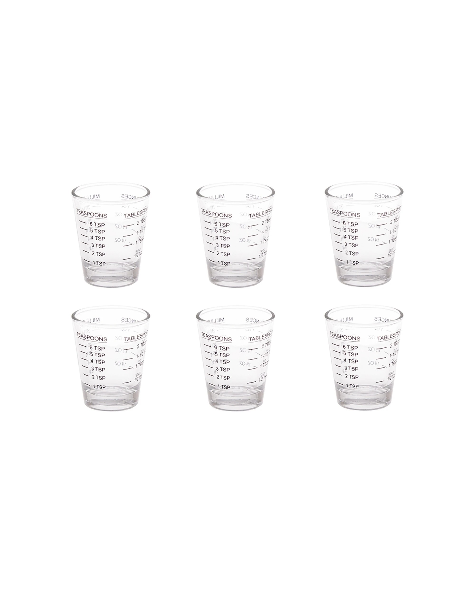 1 Appetito 6PK Multipurpose Measure Glass Home Kitchen Cooking 30ml - Clear, 1 of 5