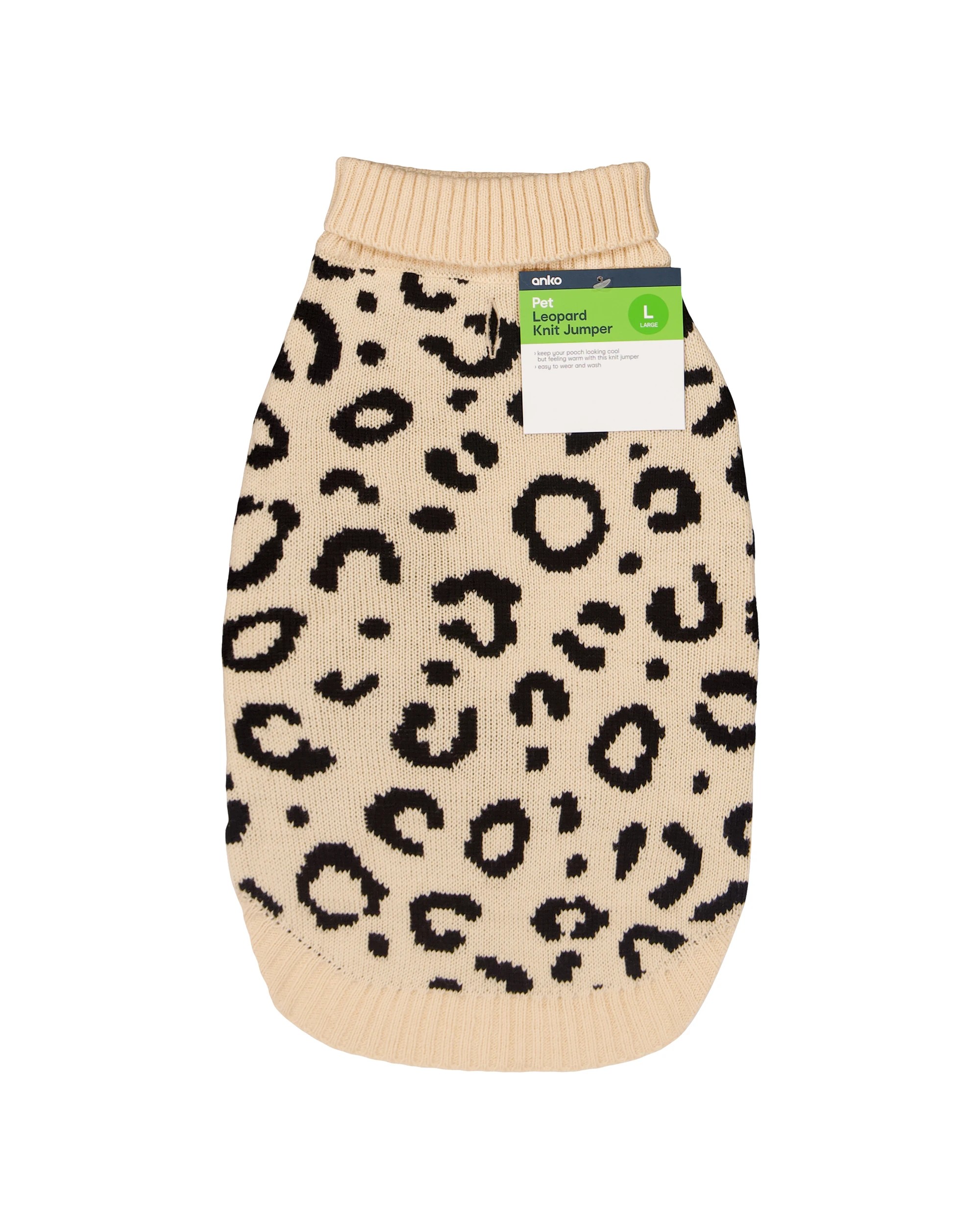 9 Pet Leopard Knit Jumper - Large, 9 of 9