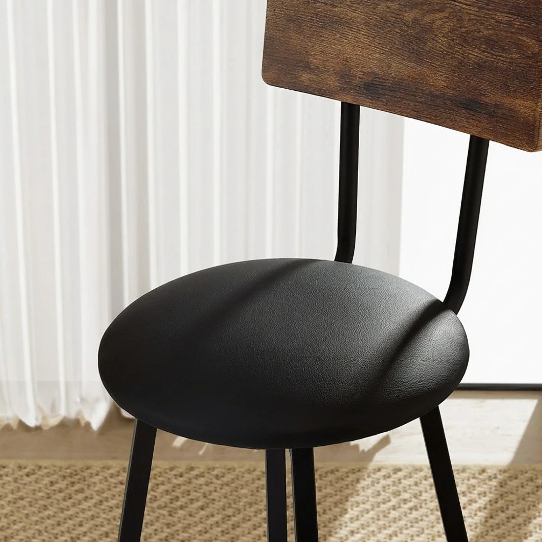 4 Artiss 2X Industrial Bar Stools Upholste Counter Chairs Steel Frame Anti - Brown, 4 of 5