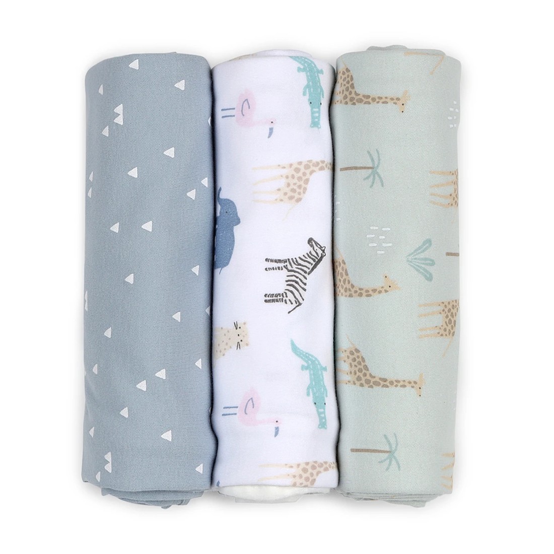 1 3 Pack Organic Cotton Interlock Wraps - Safari, 1 of 6