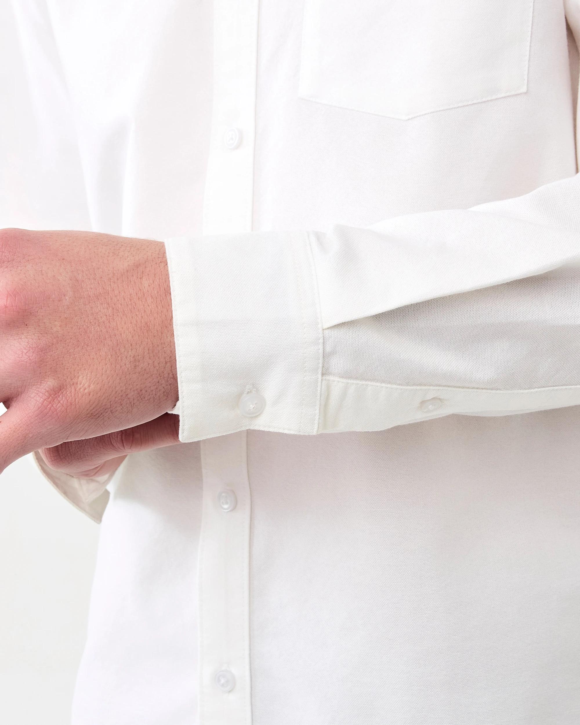 7 Long Sleeve Oxford Shirt White, 7 of 8