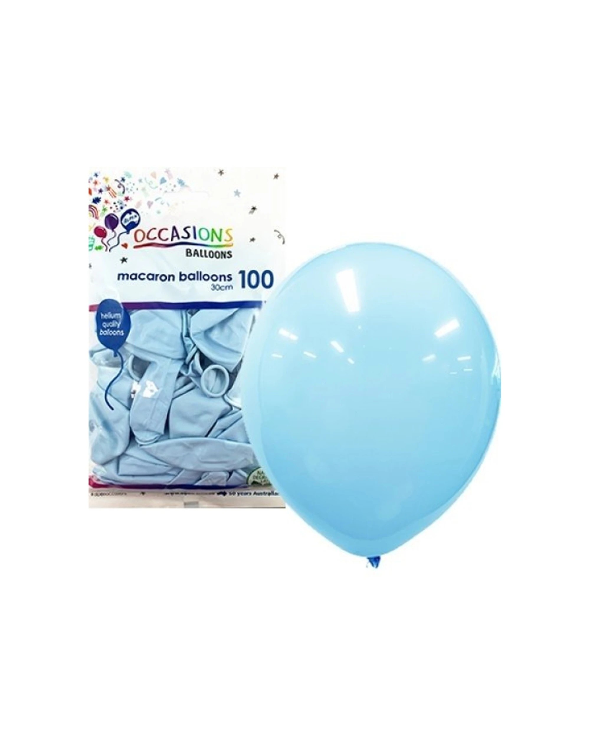 1 Alpen 100pc Latex Balloons Event Decoration Metallic 30cm Pastel Light - Blue, 1 of 1
