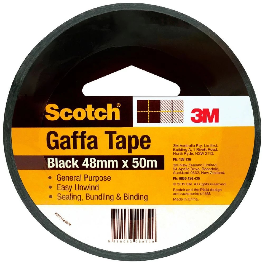 1 Scotch Gaffa Tape 48mm x 50m Black, 1 of 2