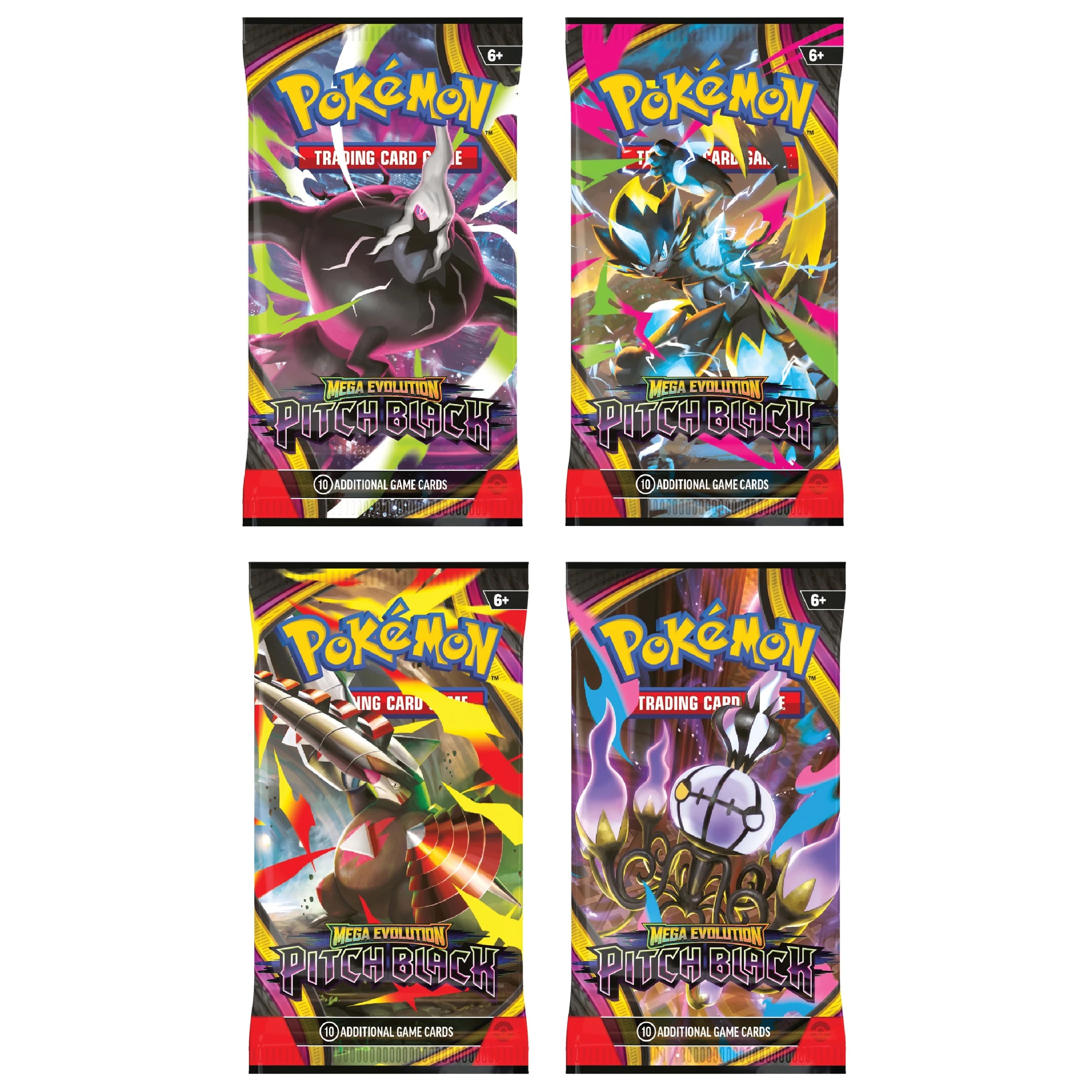 1 Pokemon Trading Card Game: Mega Evolution Pitch Black Booster Pack - Assorted, 1 of 5