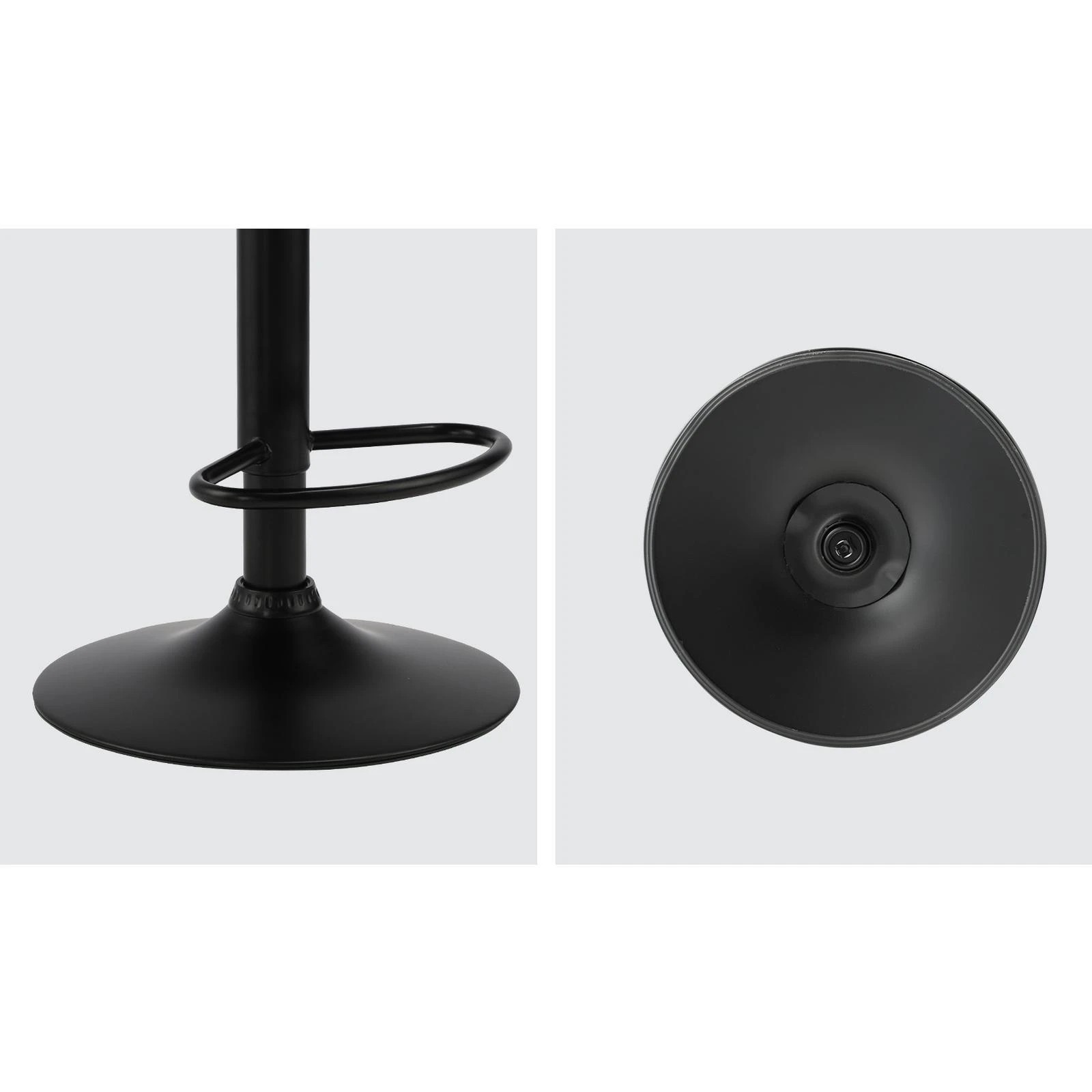 4 Oikiture Kitchen Bar Stools Gas Lift Swivel Chairs Stool Wooden Pu Leather X2
 - Black, 4 of 9