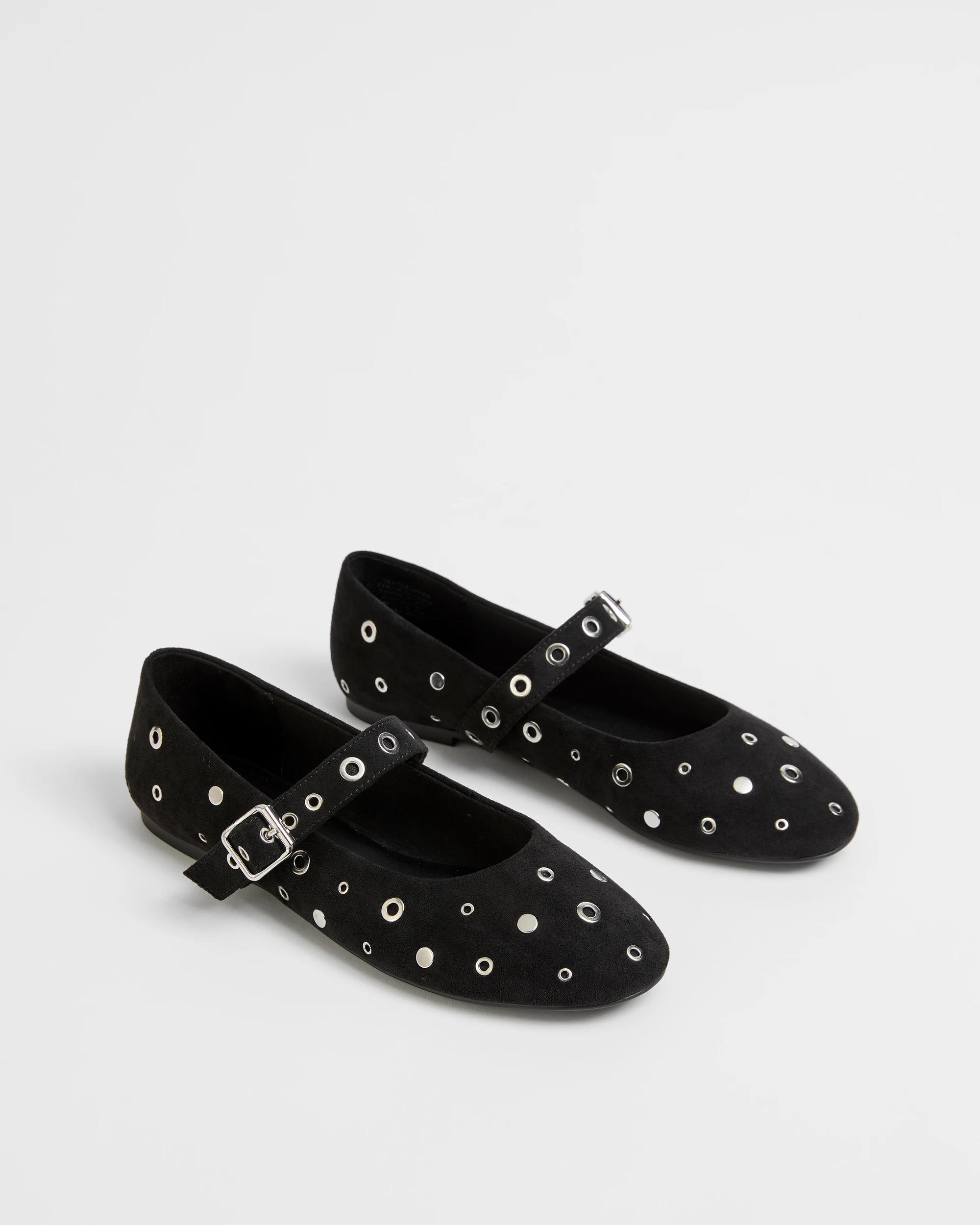 2 Target Woman Eyelet Ballet Flat - Ava BLACK, 2 of 3