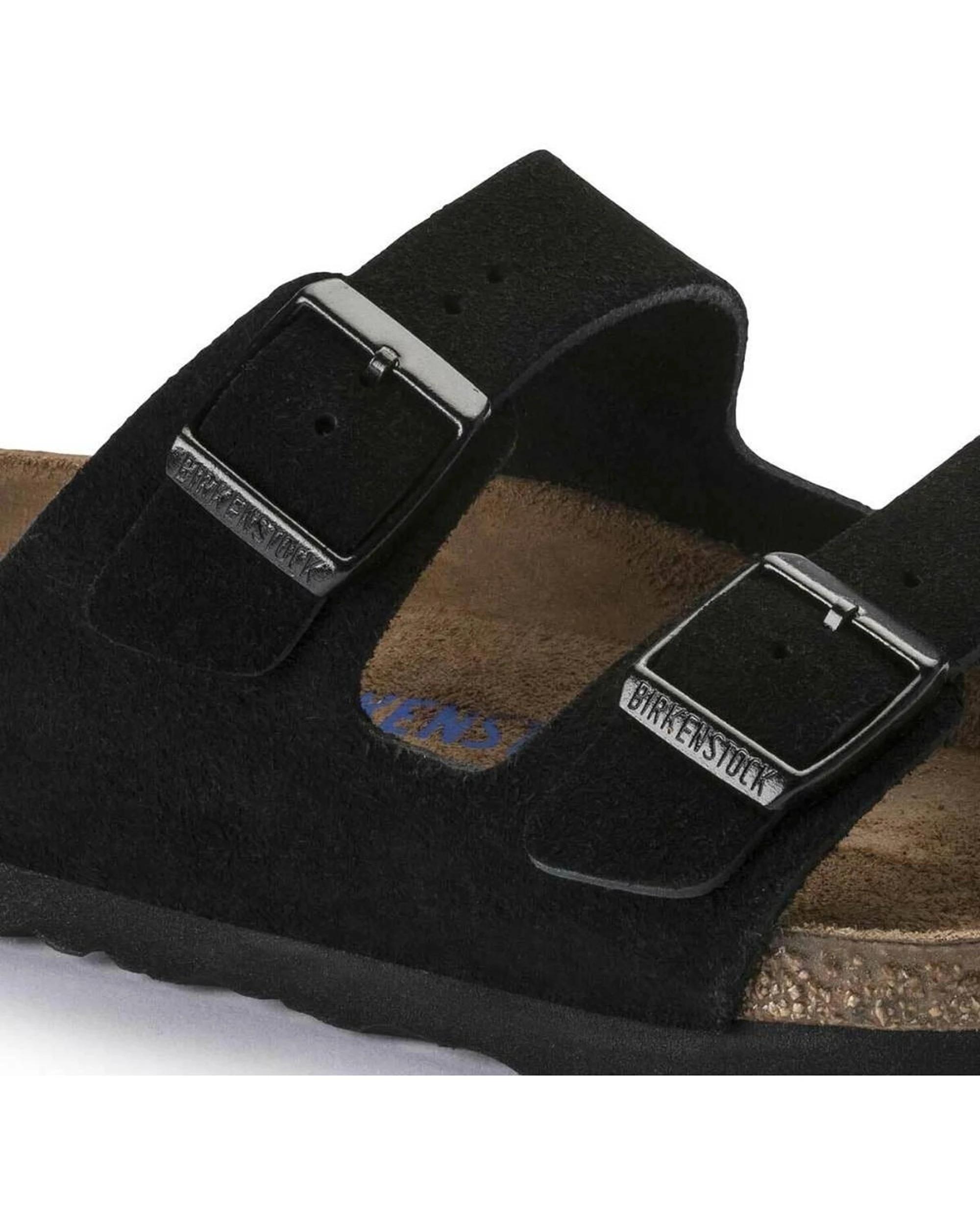 5 Birkenstock Arizona Suede Leather Slip-On Sandals Regular BLACK, 5 of 7