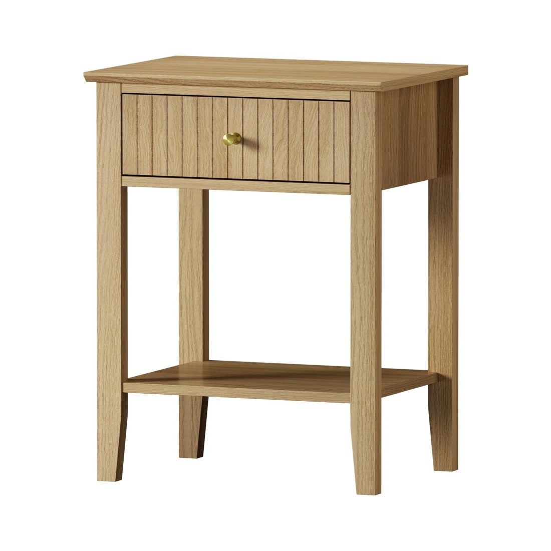 1 Oikiture Bedside Table With Drawer Side End Table Open Shelf Nightstand
 - Natural, 1 of 10