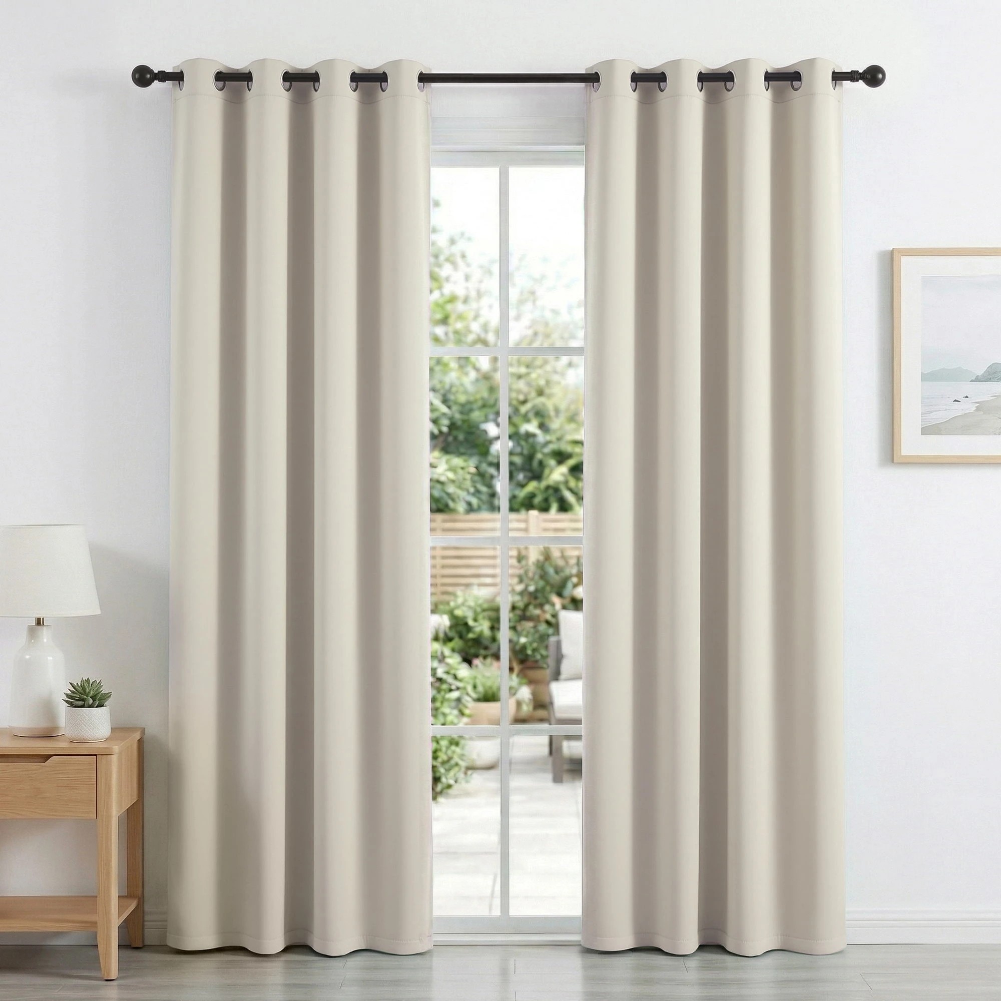 4 Artiss Blockout Curtains 2X 132x213cm Thermal Insulated Eyelet Drapes - Beige, 4 of 4