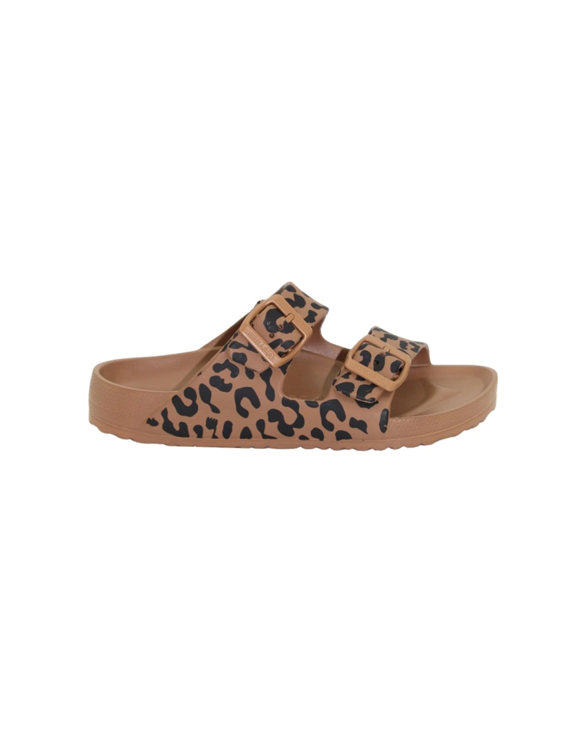 1 Human Shoes Ripe Women's Sandals Double Buckle Super Soft Choc OCELOT, 1 of 5