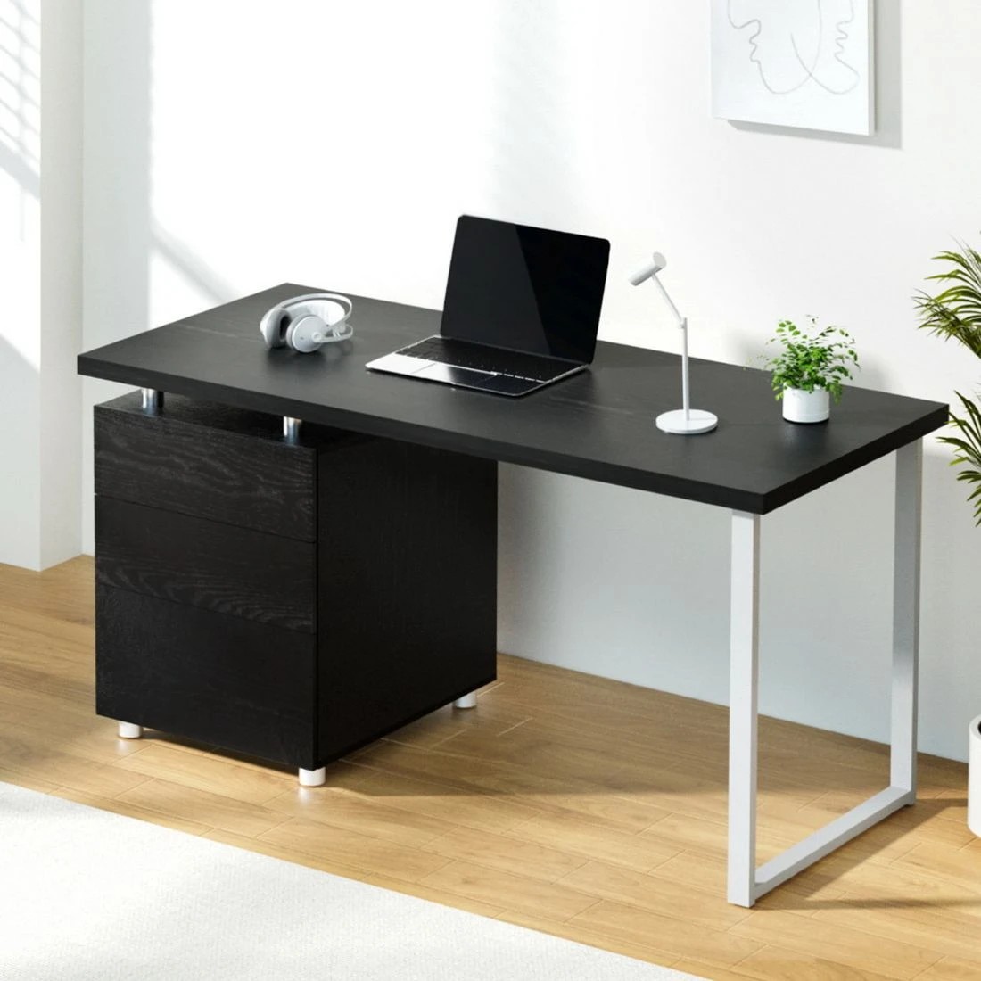 3 Artiss Computer Desk Drawer Black 140CM - Black, 3 of 8