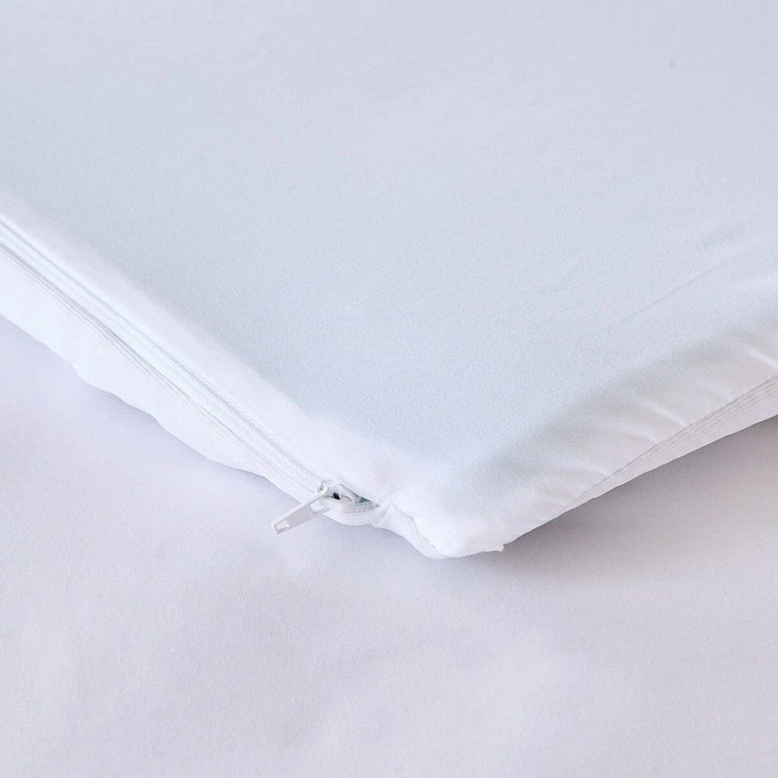 9 Memory Foam Mattress Topper with Skirt - King Bed, White and Grey, 9 of 10