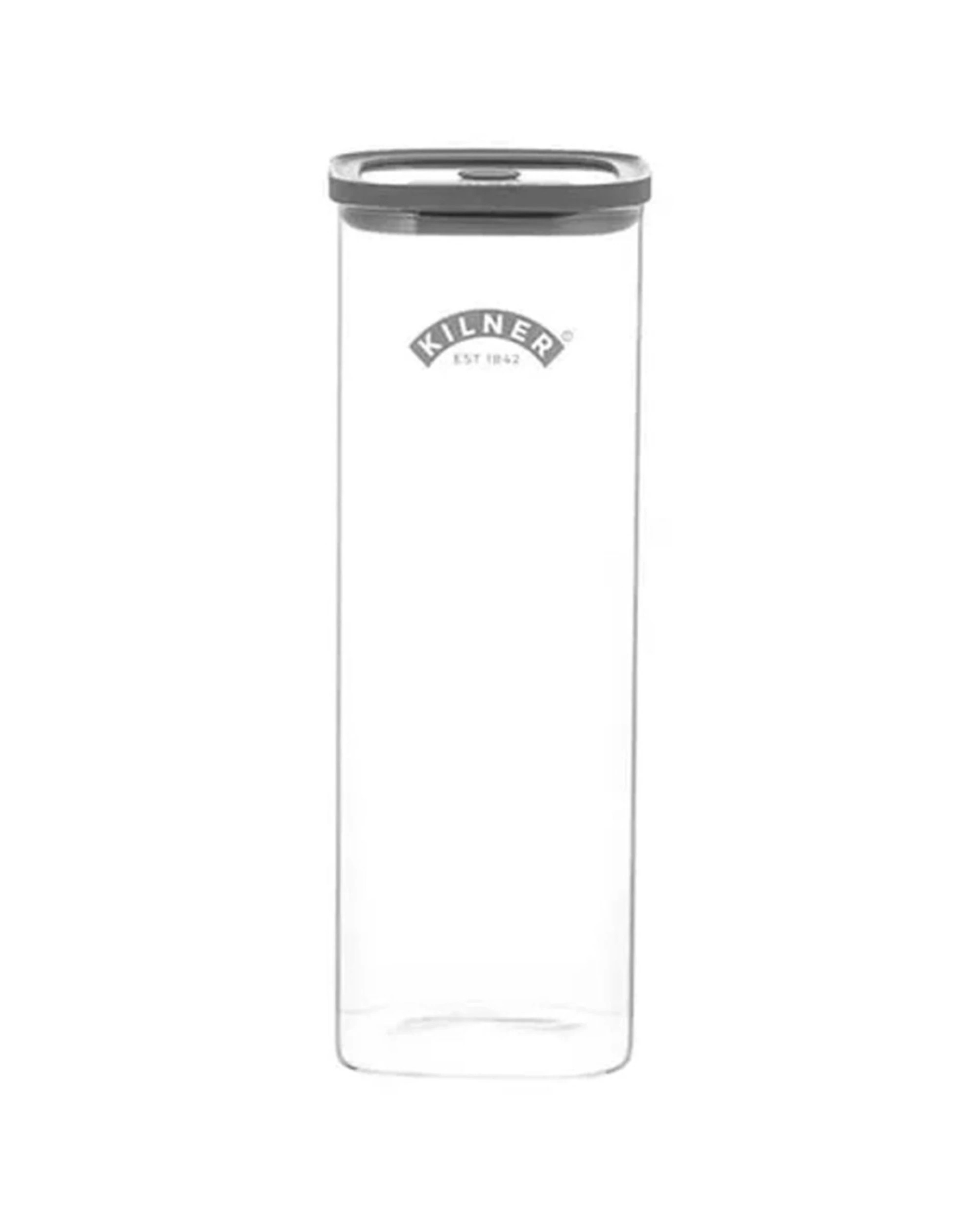 1 Kilner Fresh Storage Square Jar Container Borosilicate Glass Silicone Lid 2L - Clear, 1 of 2