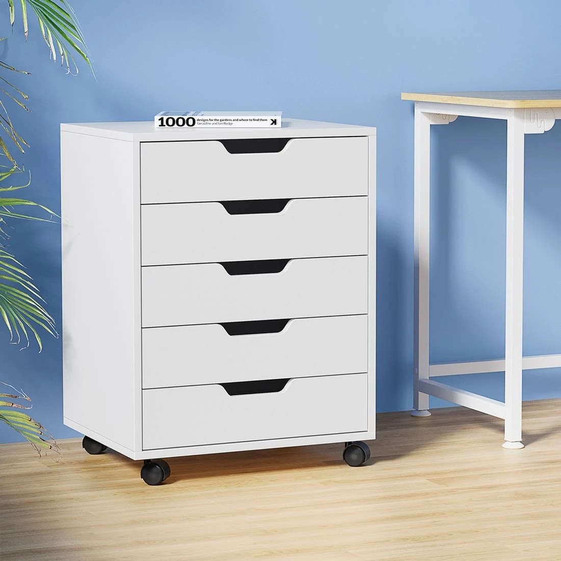 3 Artiss 5-Drawer Filing Cabinet - White, 3 of 8