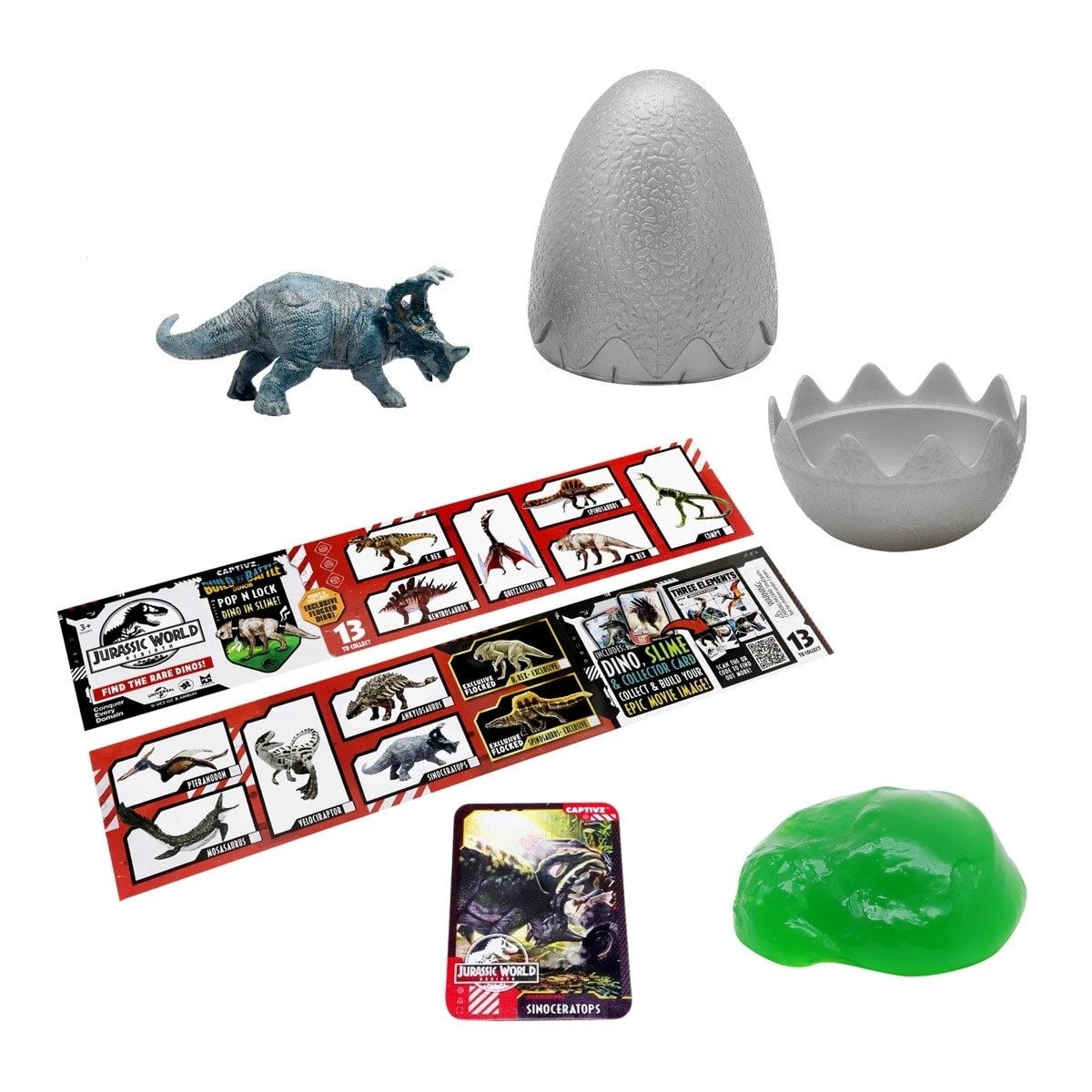7 Jurassic World Rebirth Captivz Build N Battle Dinos Slime Egg - Assorted, 7 of 10