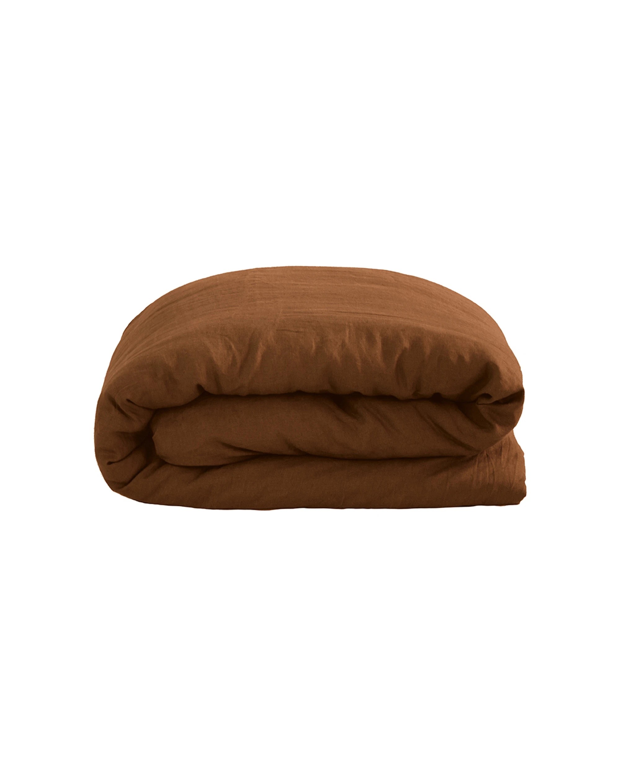 2 Bambury Linen Quilt Cover Set Hazel Soft Touch Woven - Brown, 2 of 3