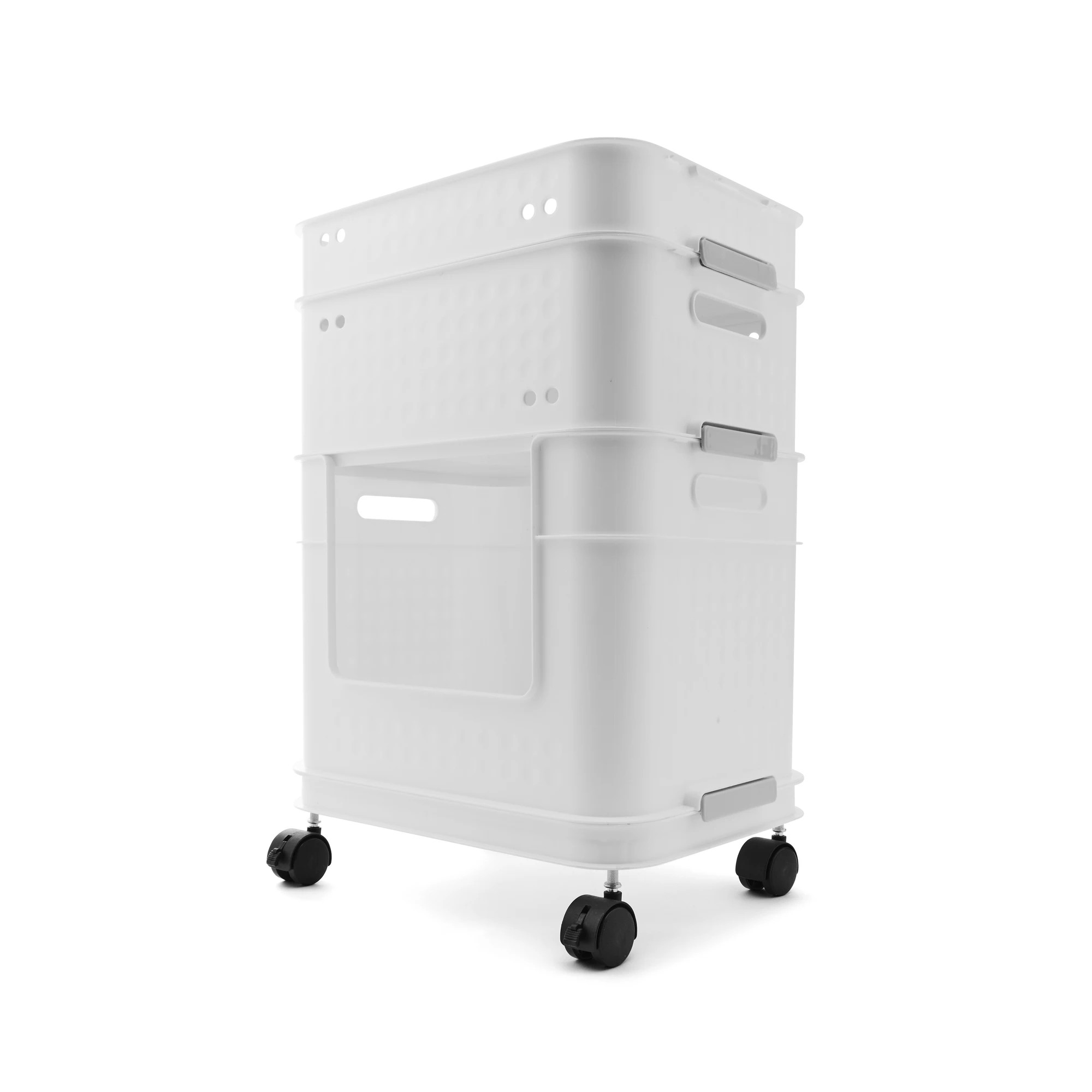 4 5 Piece Plastic Stackable Trolley - White, 4 of 10