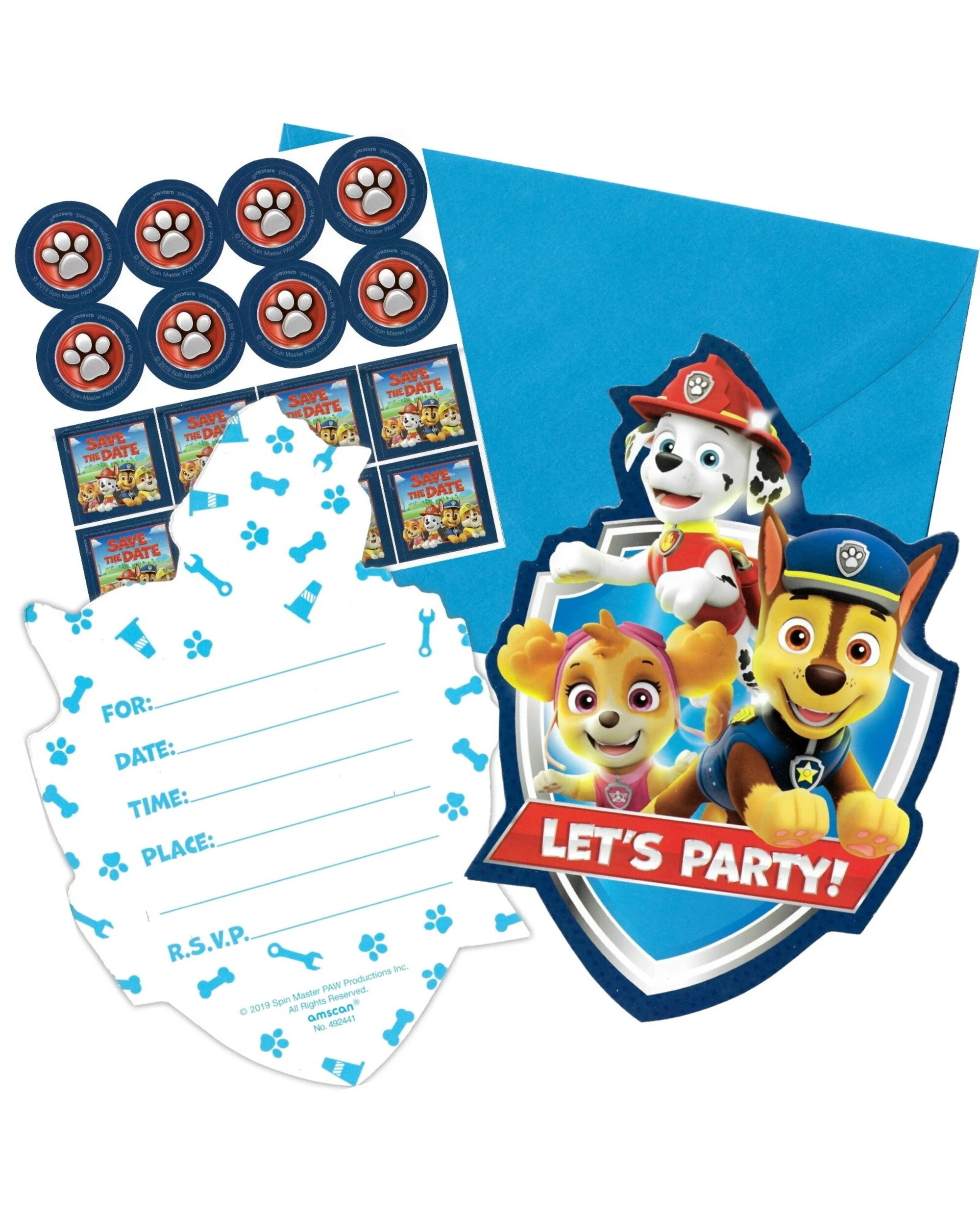 1 PAW Patrol Paw Patrol Adventures Invitation Set Pack of 8, 1 of 1