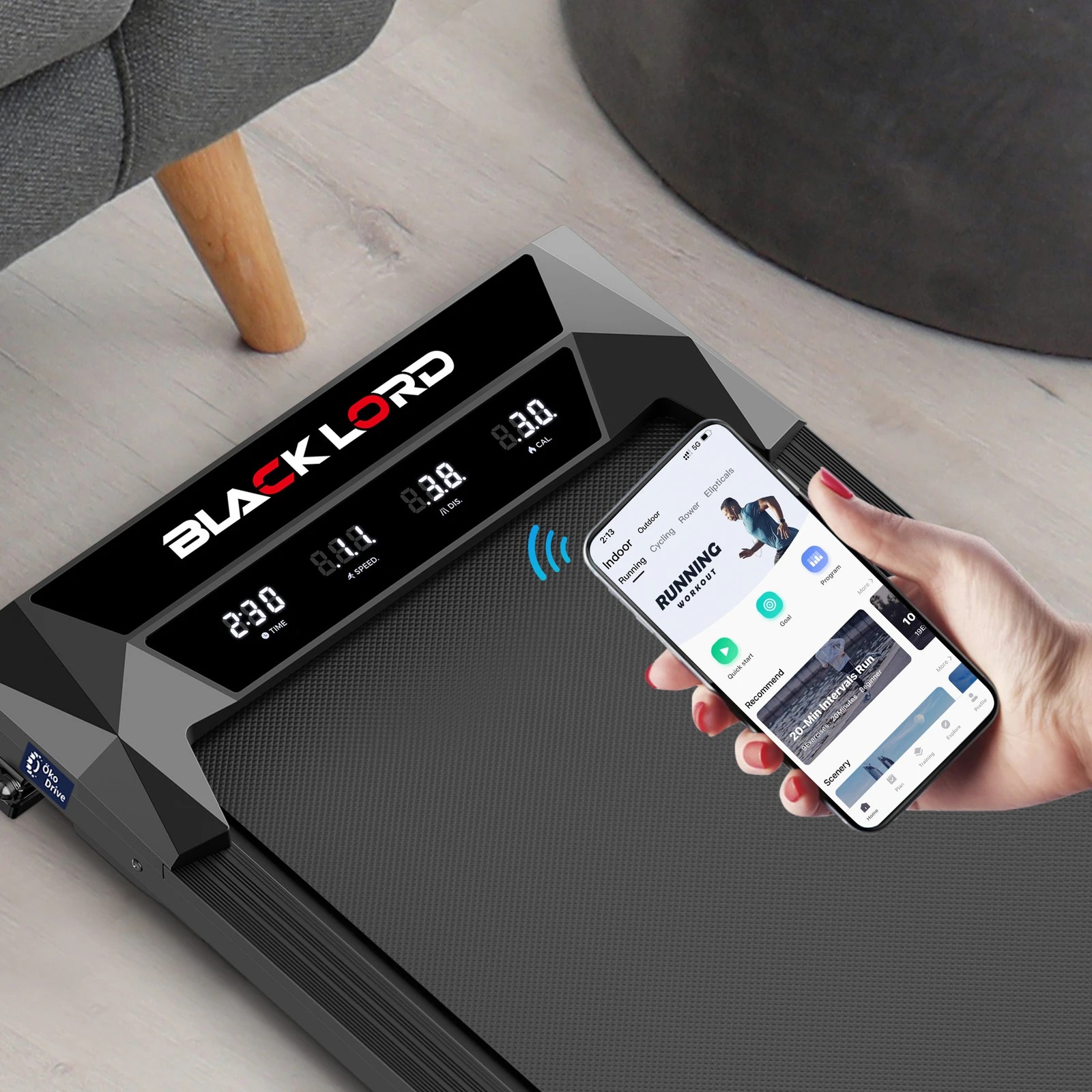 4 Black Lord Treadmill Electric Walking Pad Under Desk Home Fitness Incline - Black, 4 of 10