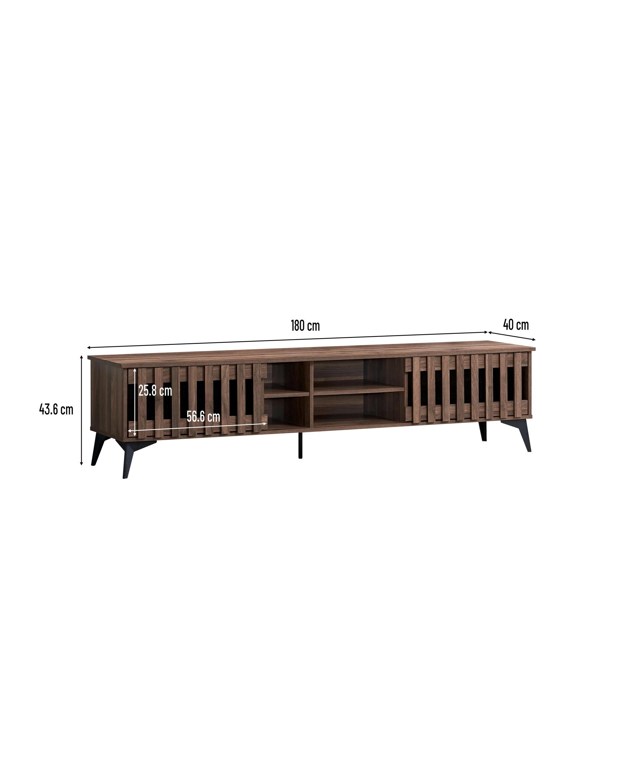 7 Kodu Entertainment Unit TV Cabinet TV Stand 180cm 2 Doors Walnut - Brown, 7 of 8