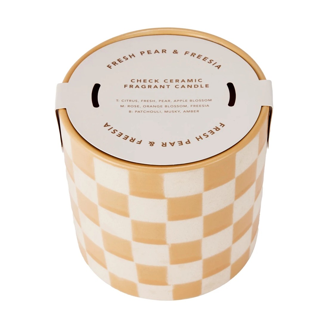 6 Fresh Pear and Freesia Check Ceramic Fragrant Candle, 6 of 10