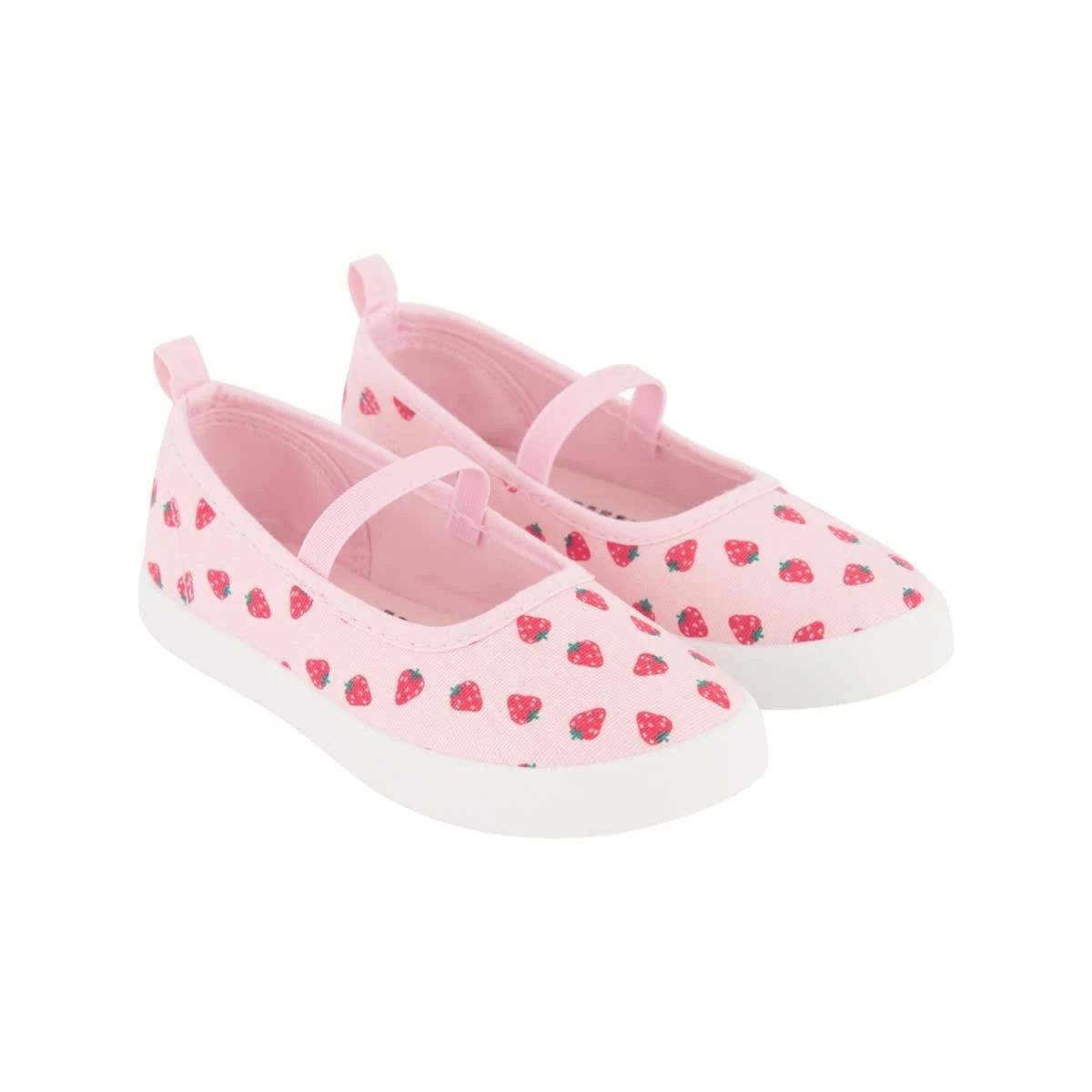 4 Junior Print Canvas Shoes STRAWBERRY PINK, 4 of 5