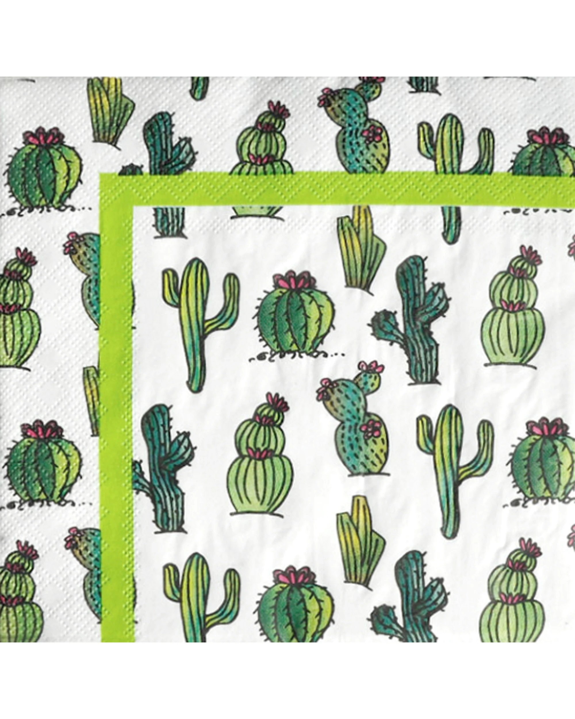 1 Party Maker Cactus Garden Large Paper Napkins Serviettes Pack of 20 - Green, 1 of 1