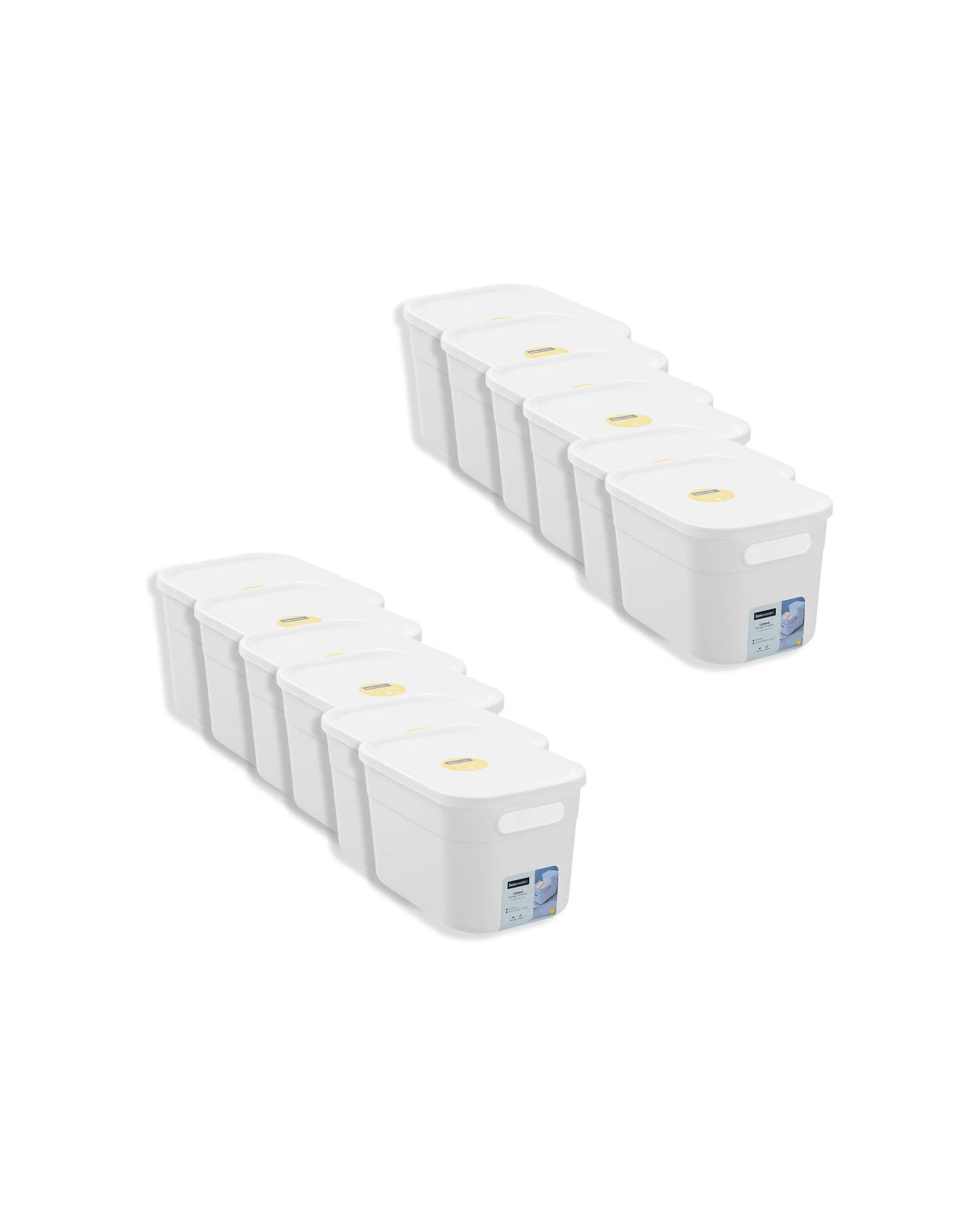 1 Boxsweden 12PK Stackable Durable Storage Container With Lid 5L 24.5cm X 17cm
 - white, 1 of 6