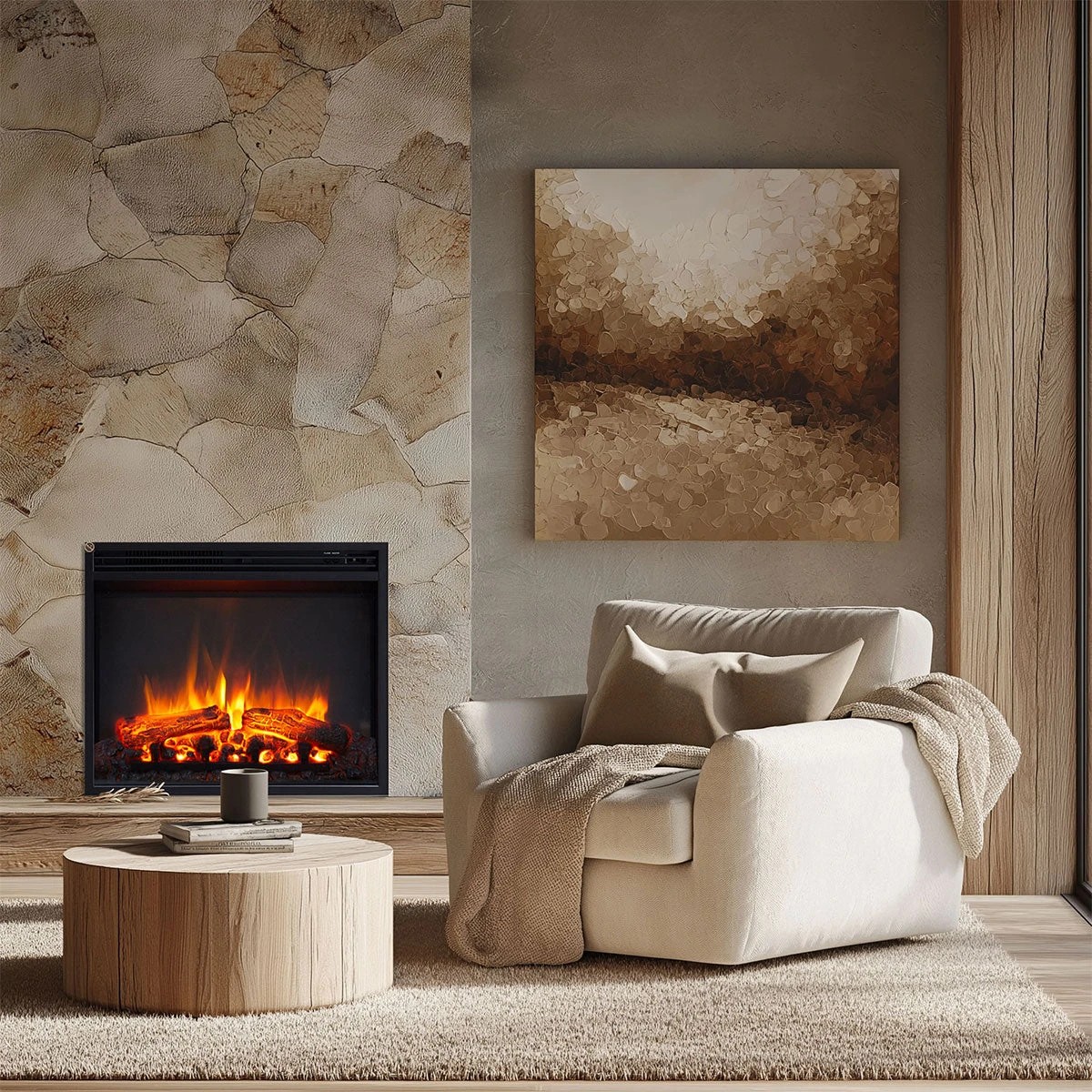 1 Moda Living Stella 23 inch Electric Fireplace Insert (Tall Model) - Black, 1 of 2