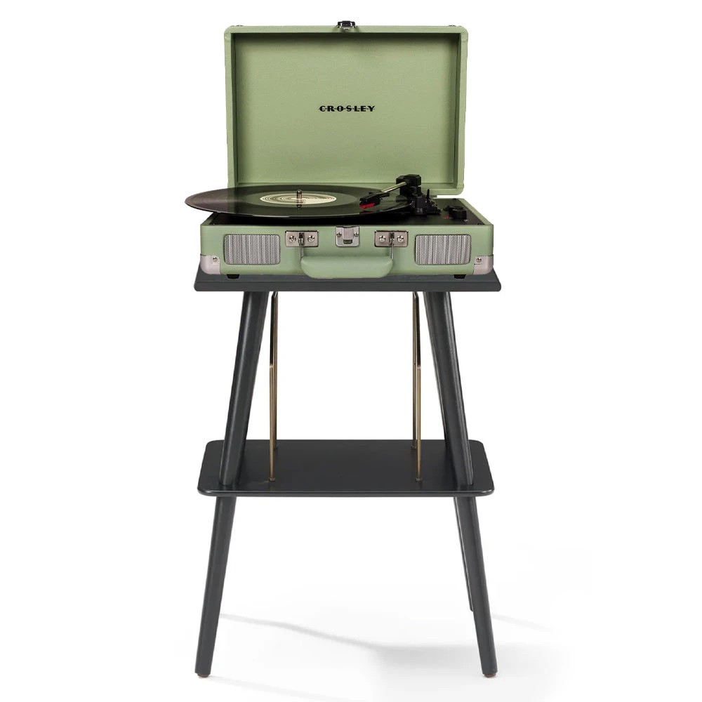 1 Crosley Cruiser Bluetooth Portable Turntable - Mint + Crosley Entertainment Stand Bundle - Assorted, 1 of 5