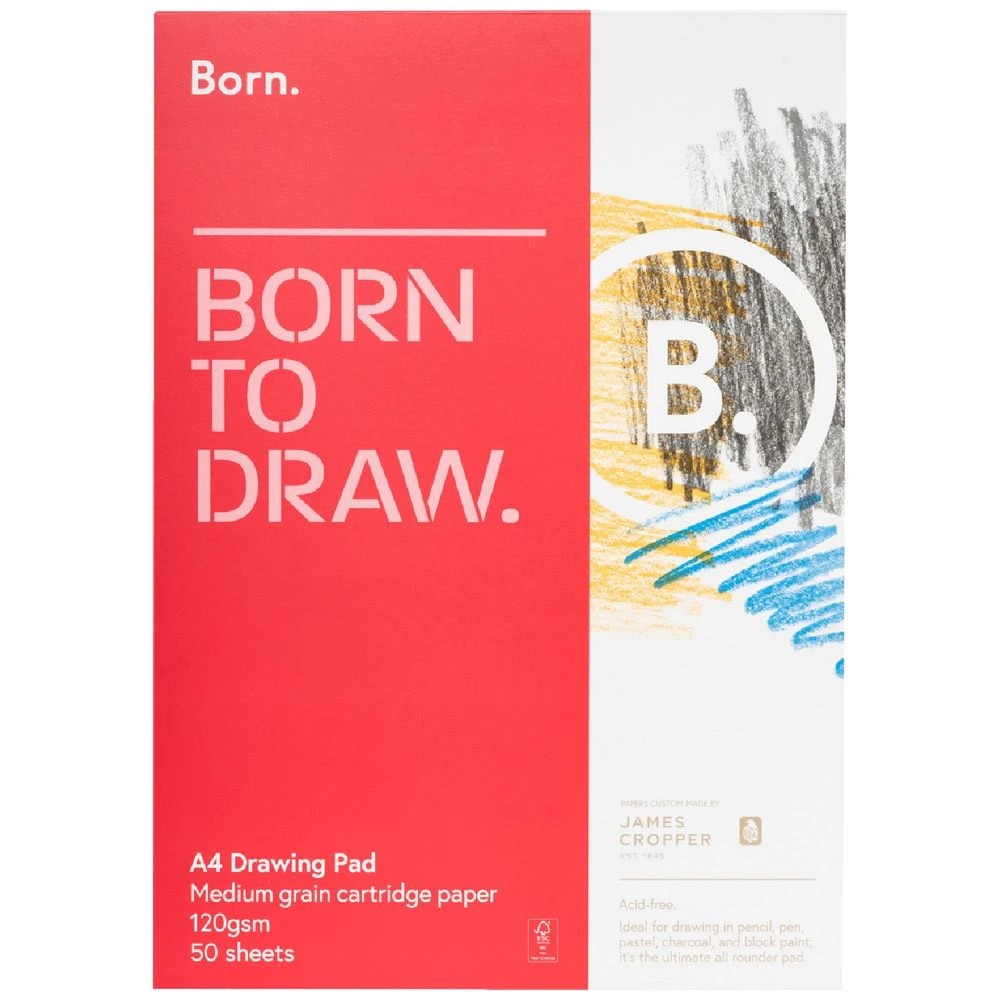 1 Born A4 Drawing Pad 120gsm 50 Sheets, 1 of 2