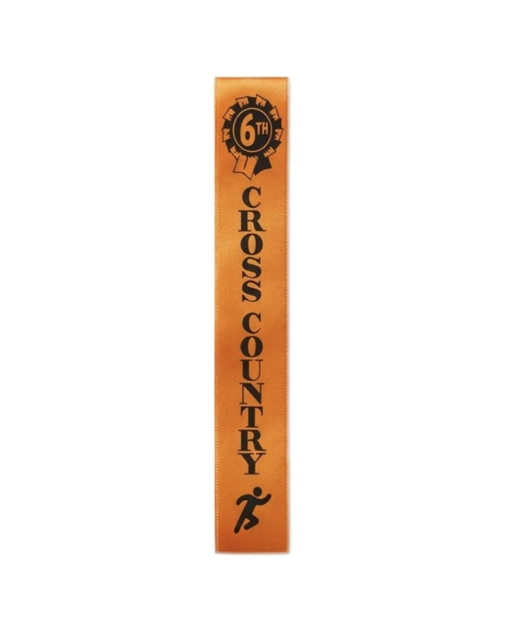 1 Victor Sports 50pc Ribbons Cross Country 6th Place Polyester 3x17cm - Orange, 1 of 1