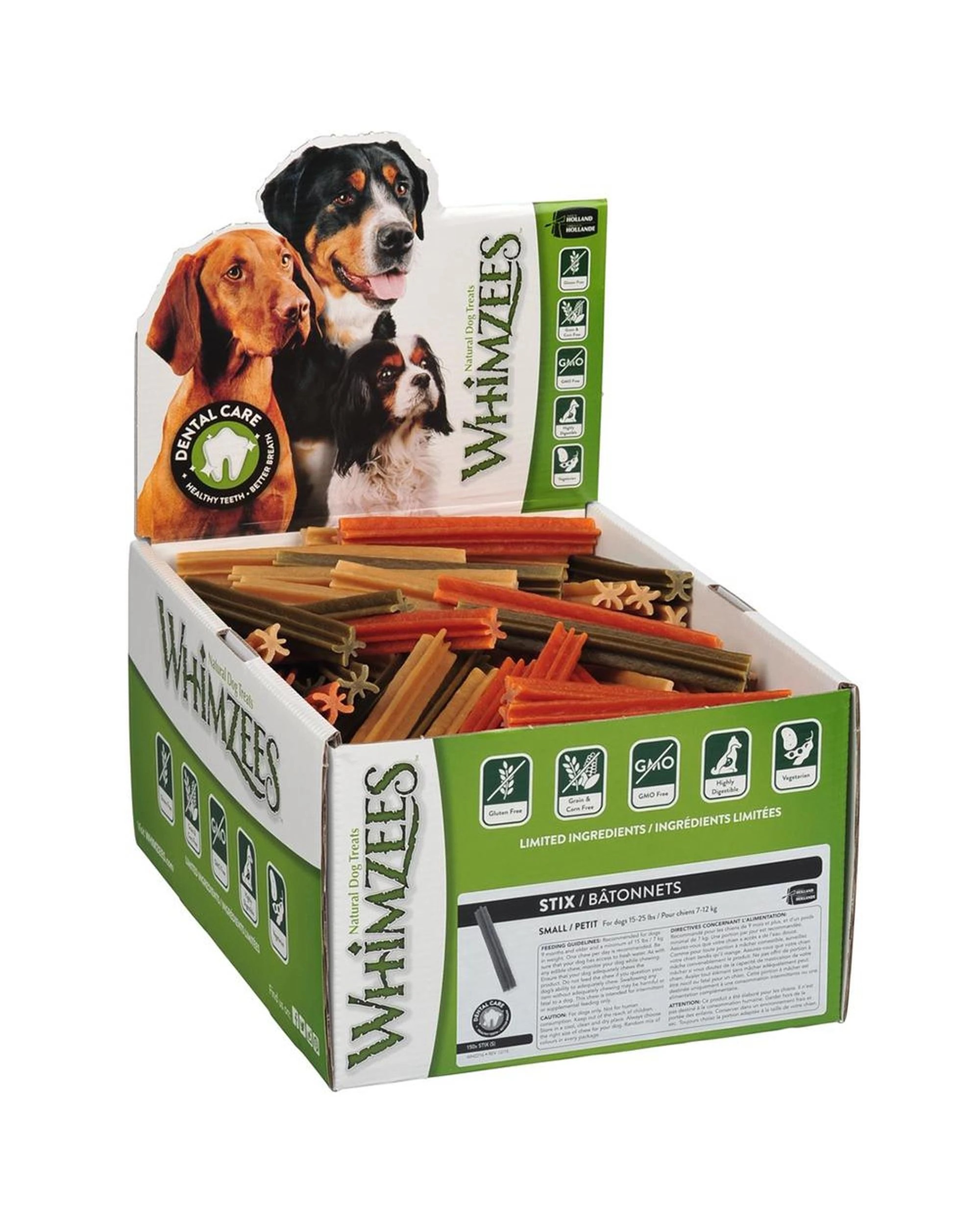 1 Whimzees Stix Dental Care Dog Treat Display Box Small 150 Pack, 1 of 1