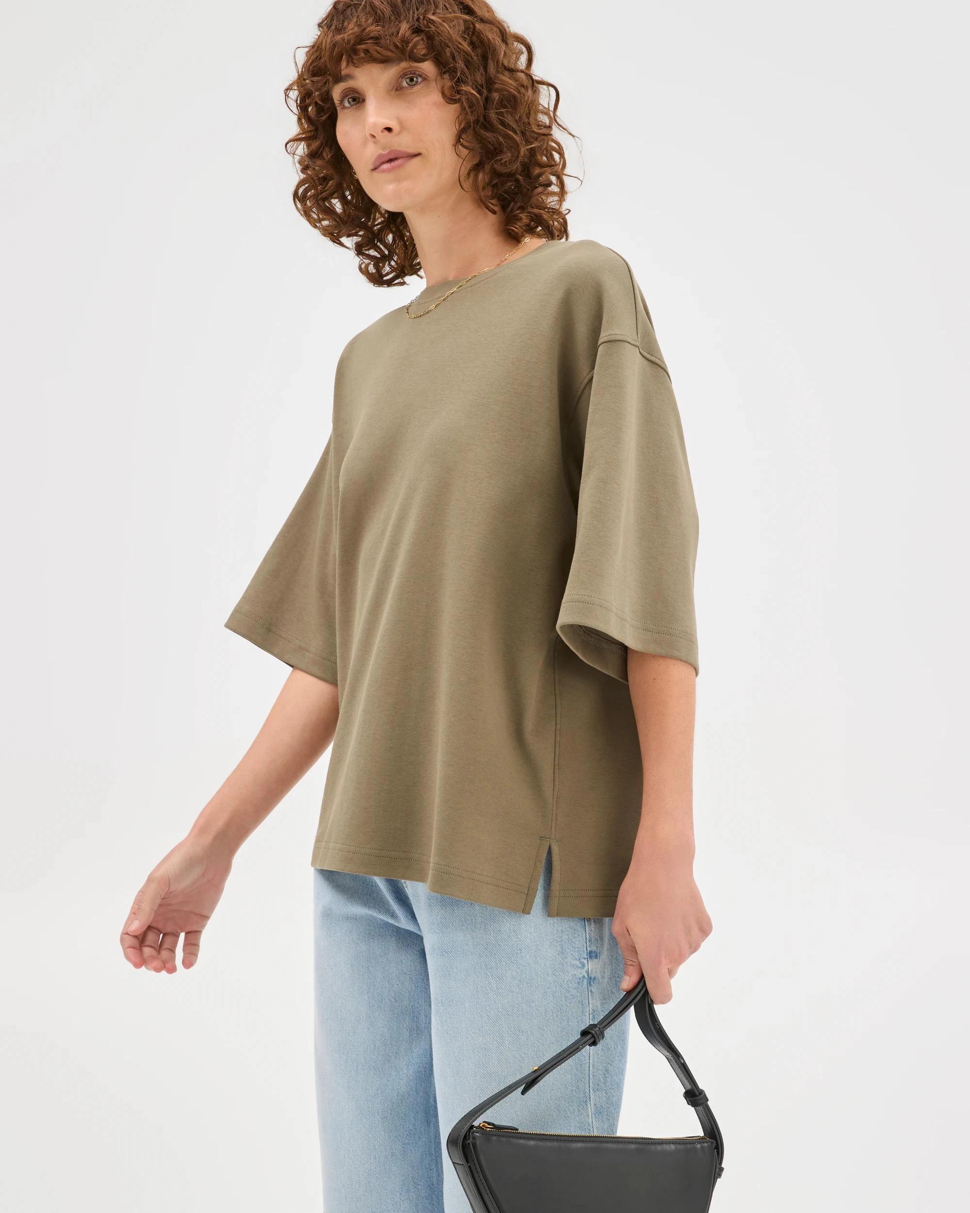 4 Target Australian Cotton Heavyweight Boxy T-Shirt DUSTY OLIVE, 4 of 7