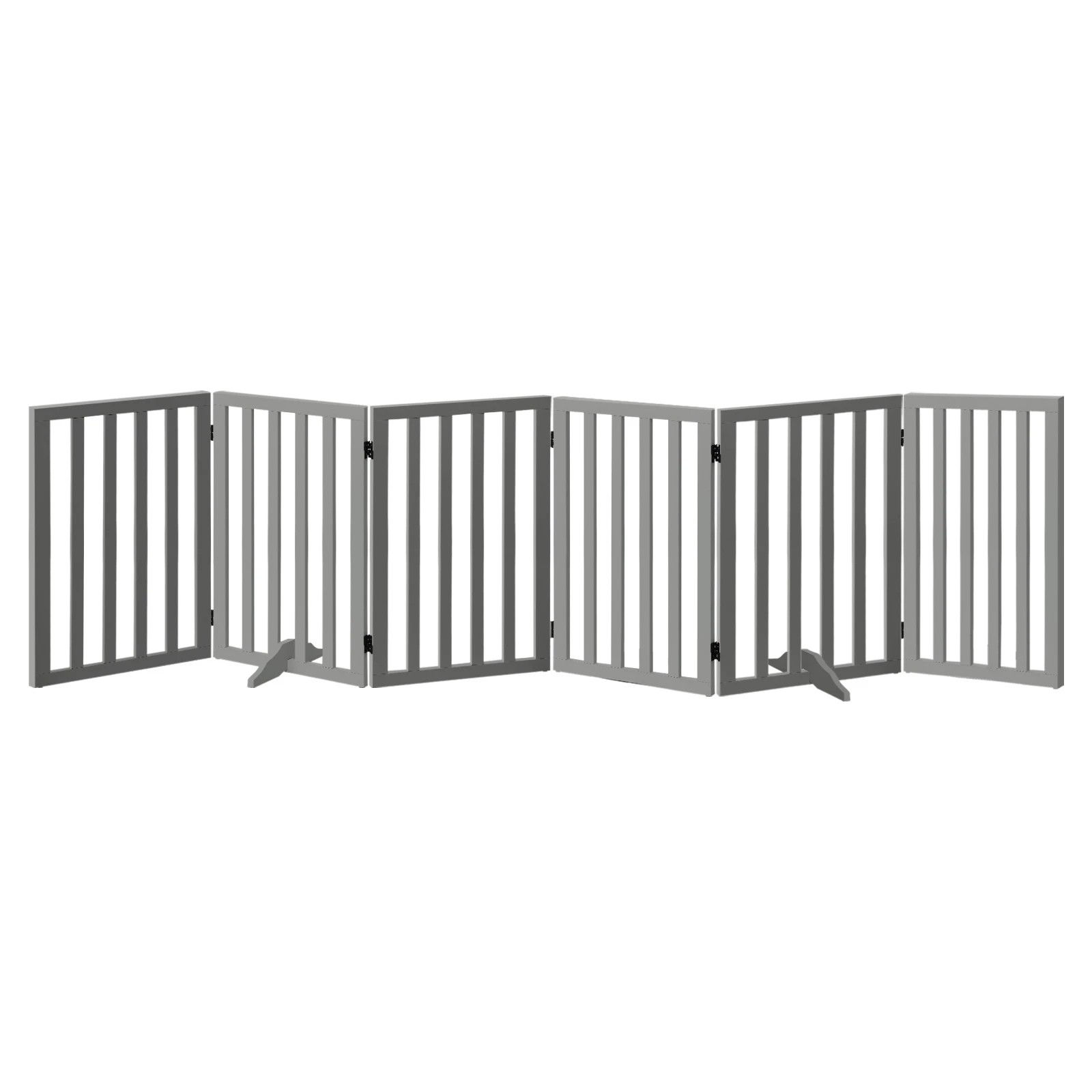 1 Alopet Wooden Pet Gate Dog Fence Grey Safety Stair Barrier Security Door 80cm - Grey, 1 of 10