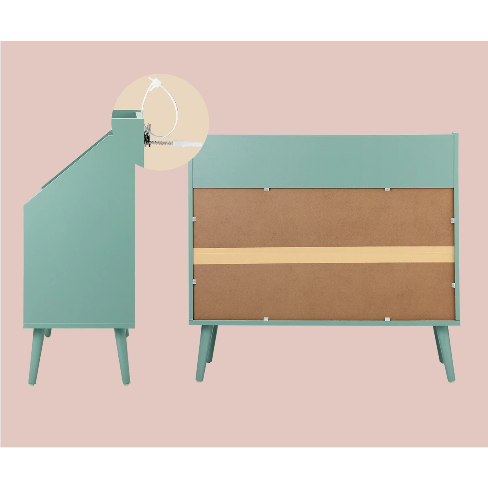 6 Oikiture Kids Bookshelf Children Bookcase Organiser Toy Storage Shelf - Green, 6 of 8
