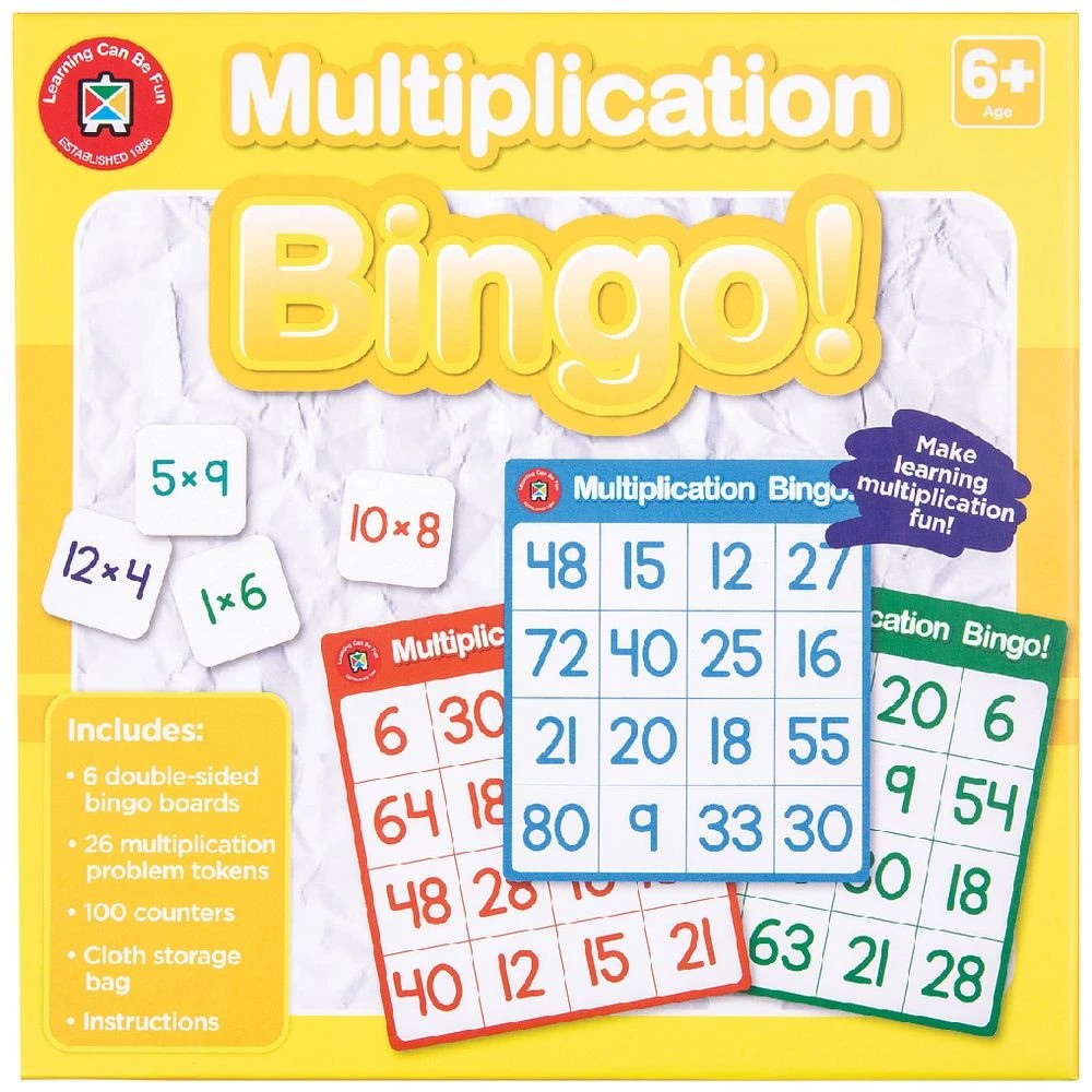 1 Learning Can Be Fun Multiplication Bingo, 1 of 2