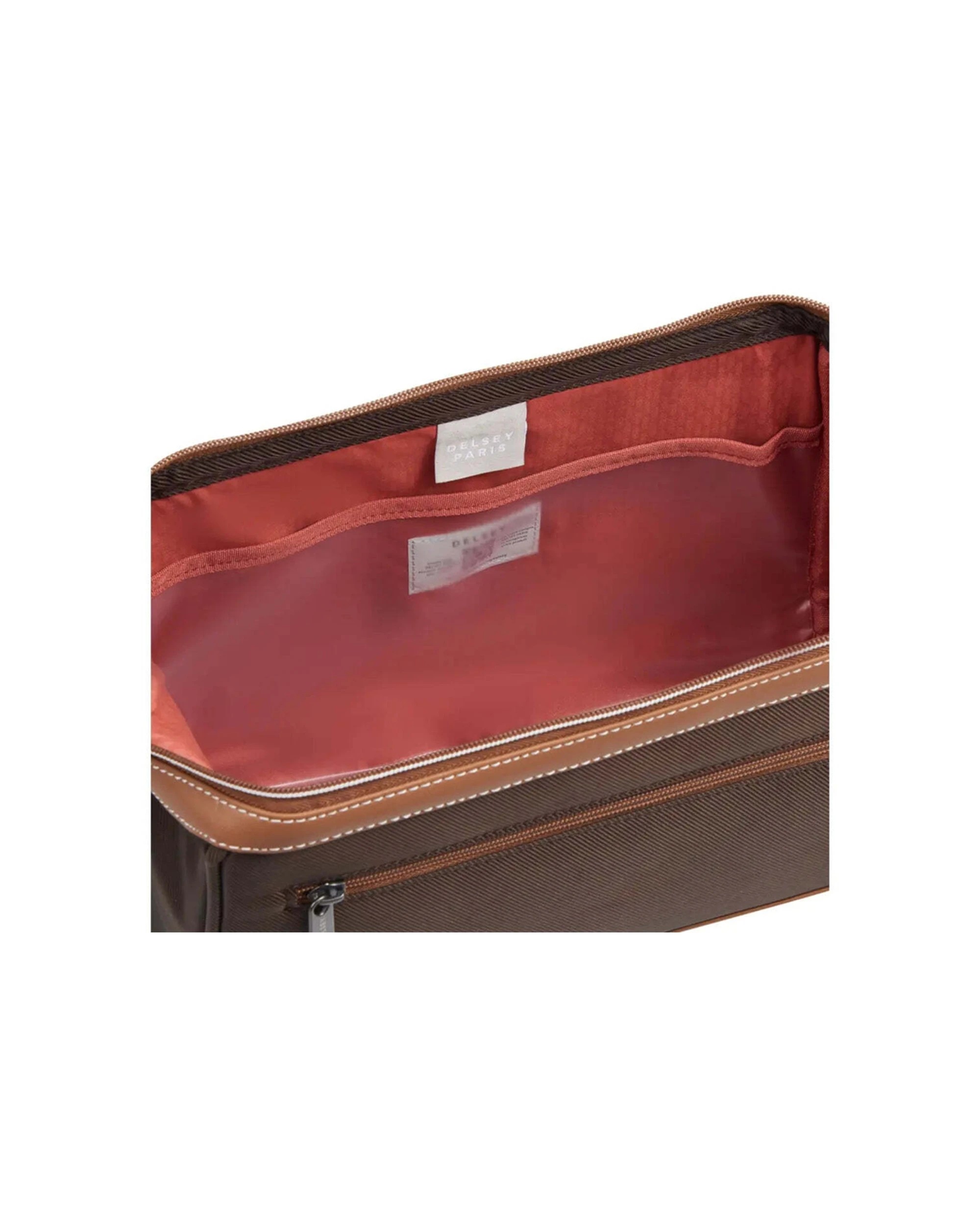 4 Delsey Chatelet Air 2.0 Toiletry Bag Large Opening Fully Lined Interior - Brown, 4 of 6