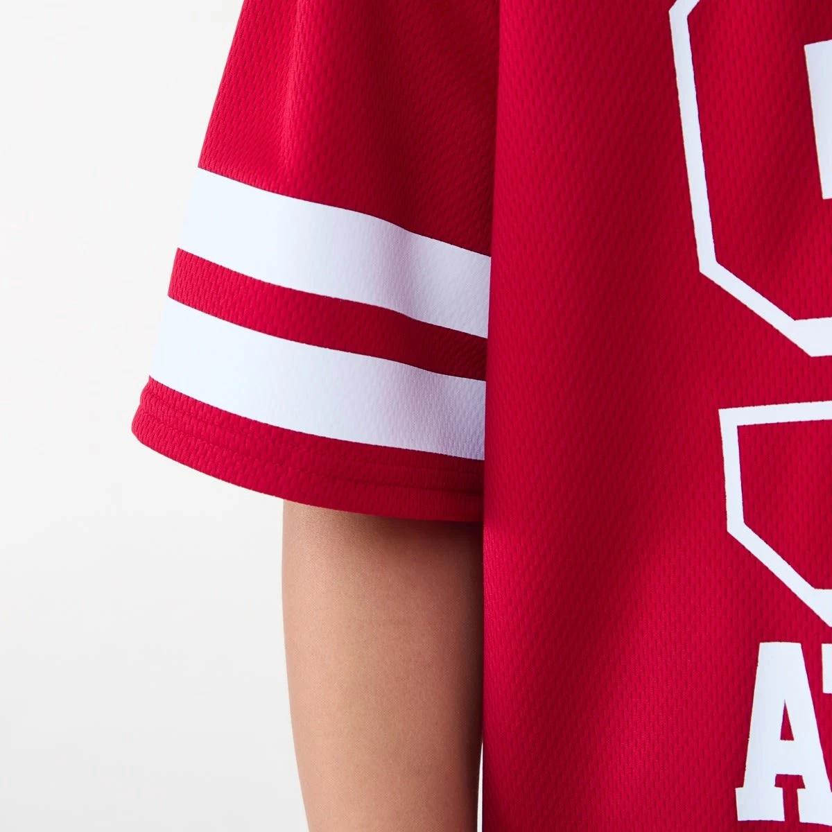 4 Short Sleeve Oversized Mesh T-shirt JERSEY 93 URBAN MID RED, 4 of 8