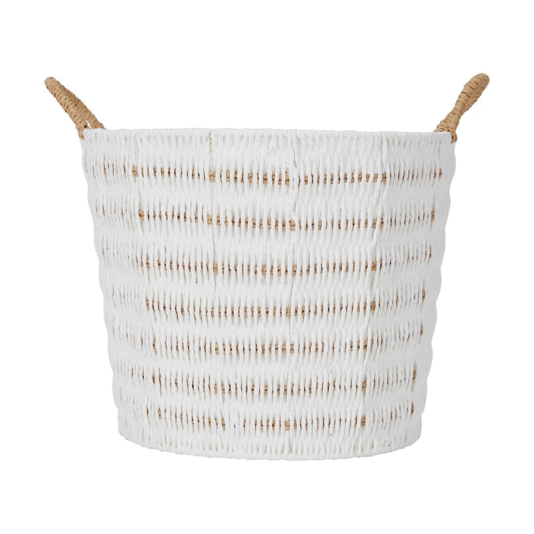 3 Round Paper Rope Round Basket - White, 3 of 7