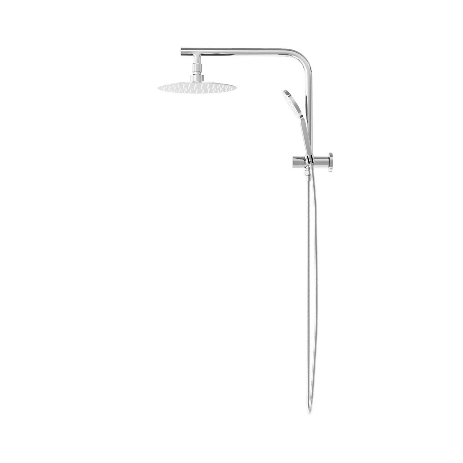 3 Welba WELS 10" Rain Shower Head Set Round 3-Mode Handheld Shower Gooseneck - Silver, 3 of 3