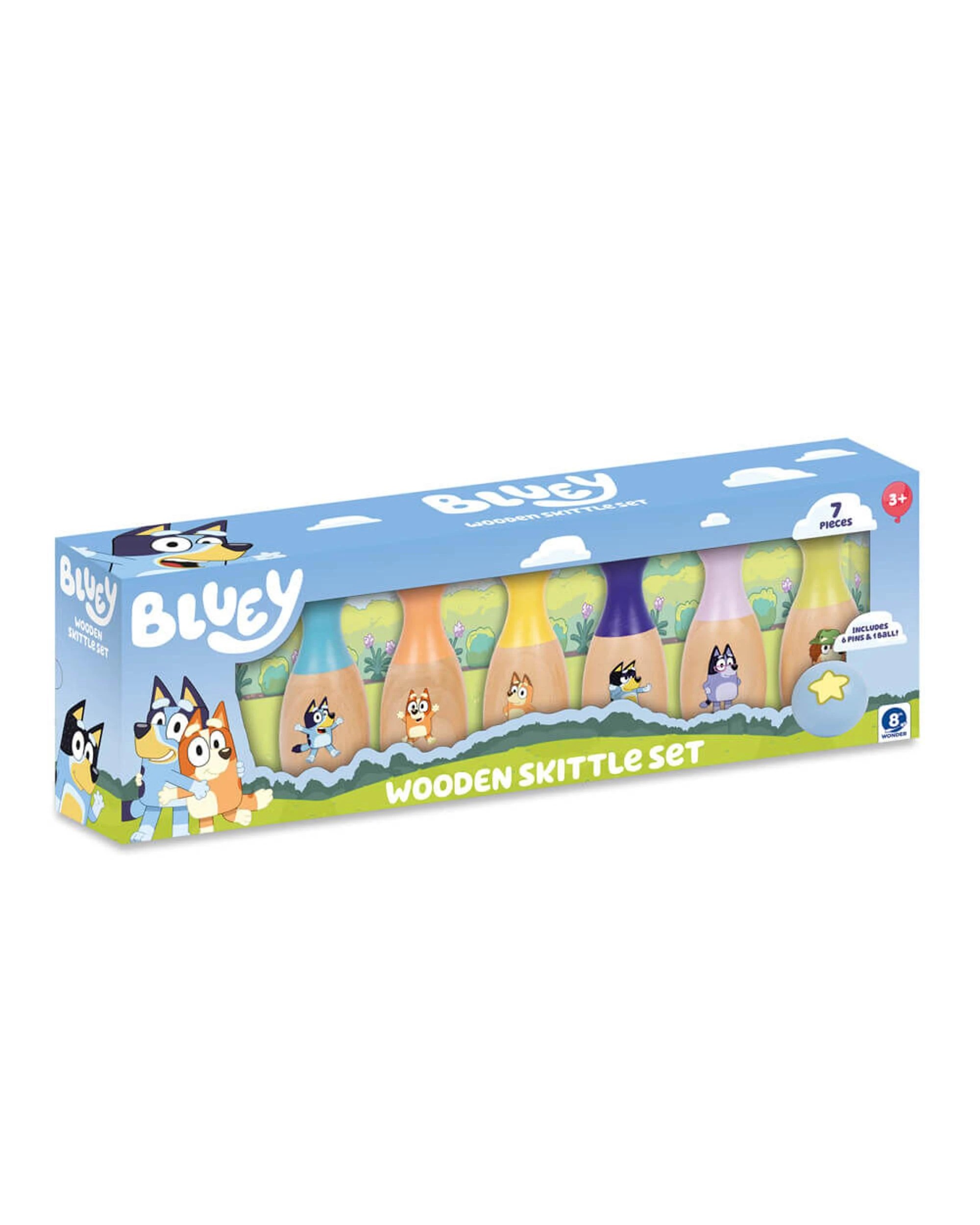 1 Bluey Wooden Skittle Set, 1 of 3