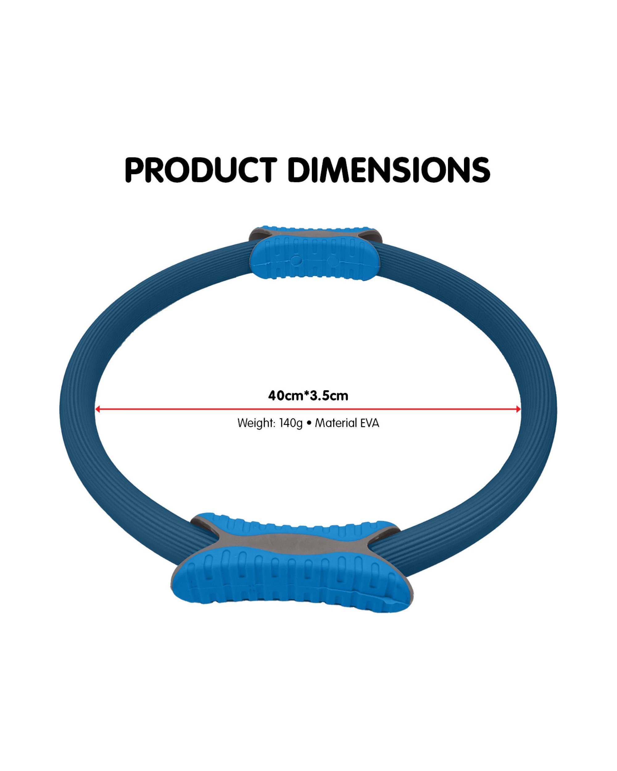 2 Powertrain Pilates Ring Band Yoga Home Workout Exercise Band - Blue, 2 of 5