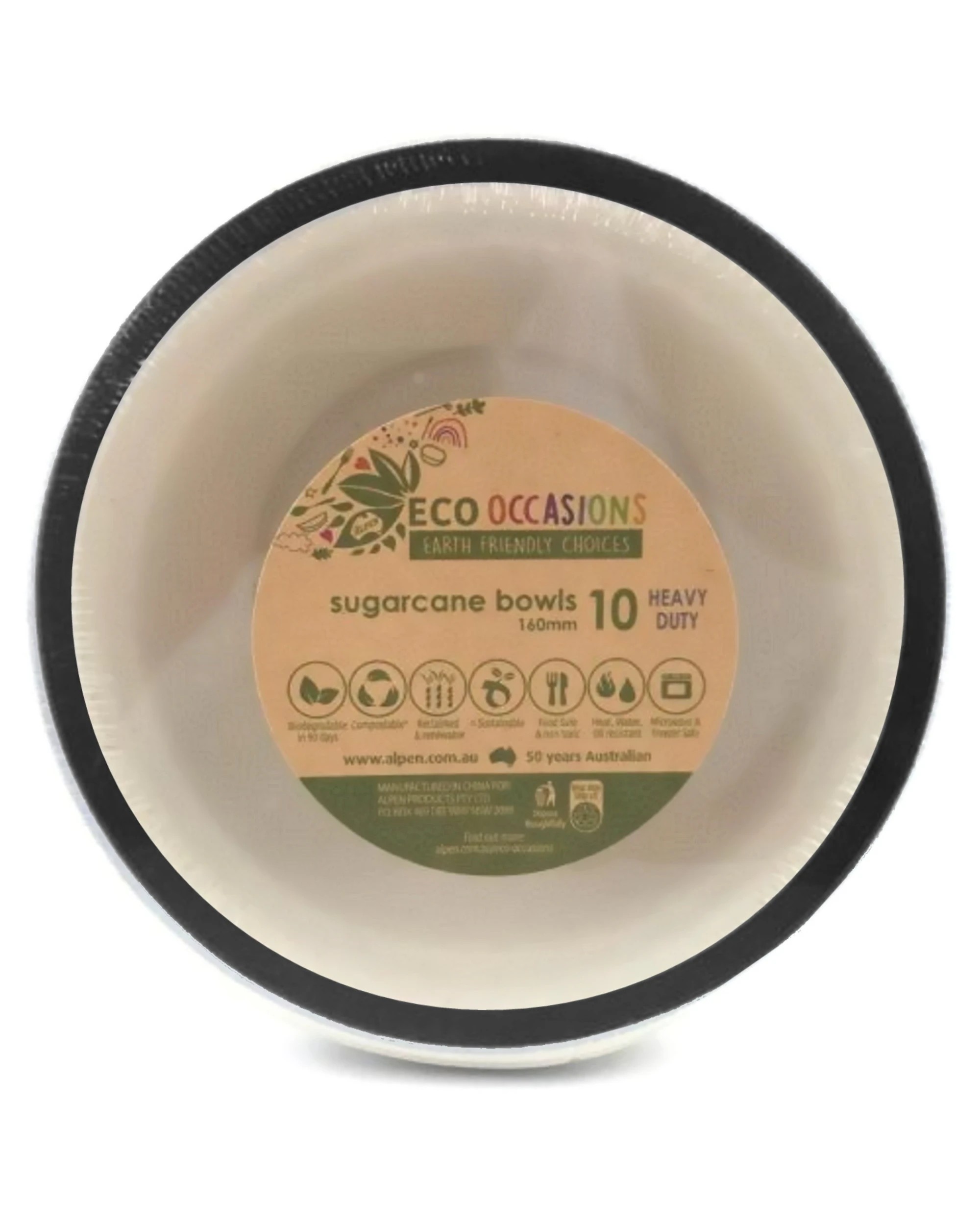 2 Alpen Rim Sugar Cane Bowls Pack of 10 - Black, 2 of 3