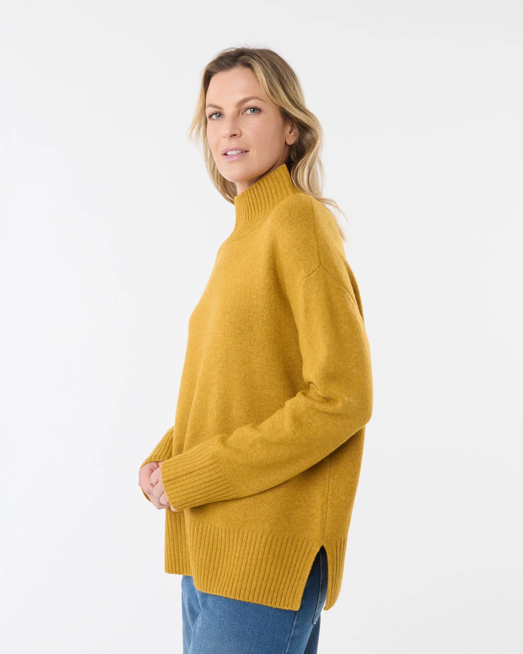 2 Funnel Split Hem Jumper Yllw Brass, 2 of 6